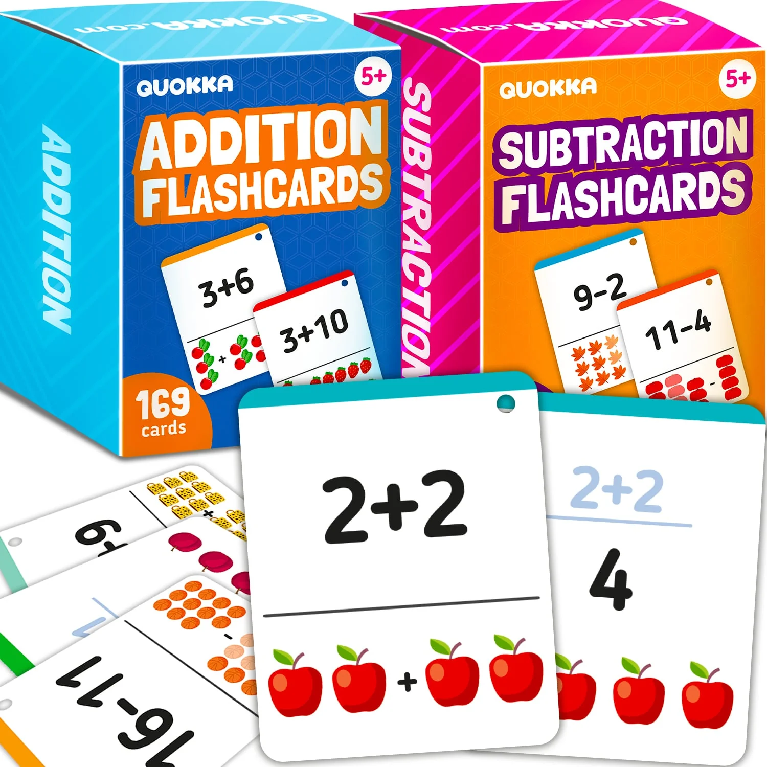 Flash Cards Addition & Subtraction for Kids | 338 Cards