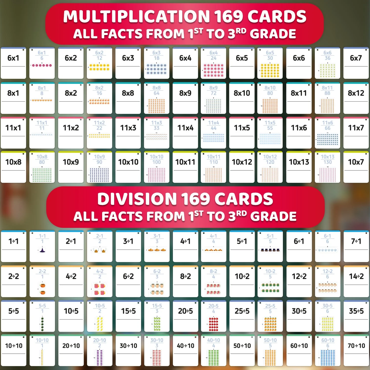 Flash Cards Multiplication & Division for Kids | 338 Cards - Image 4