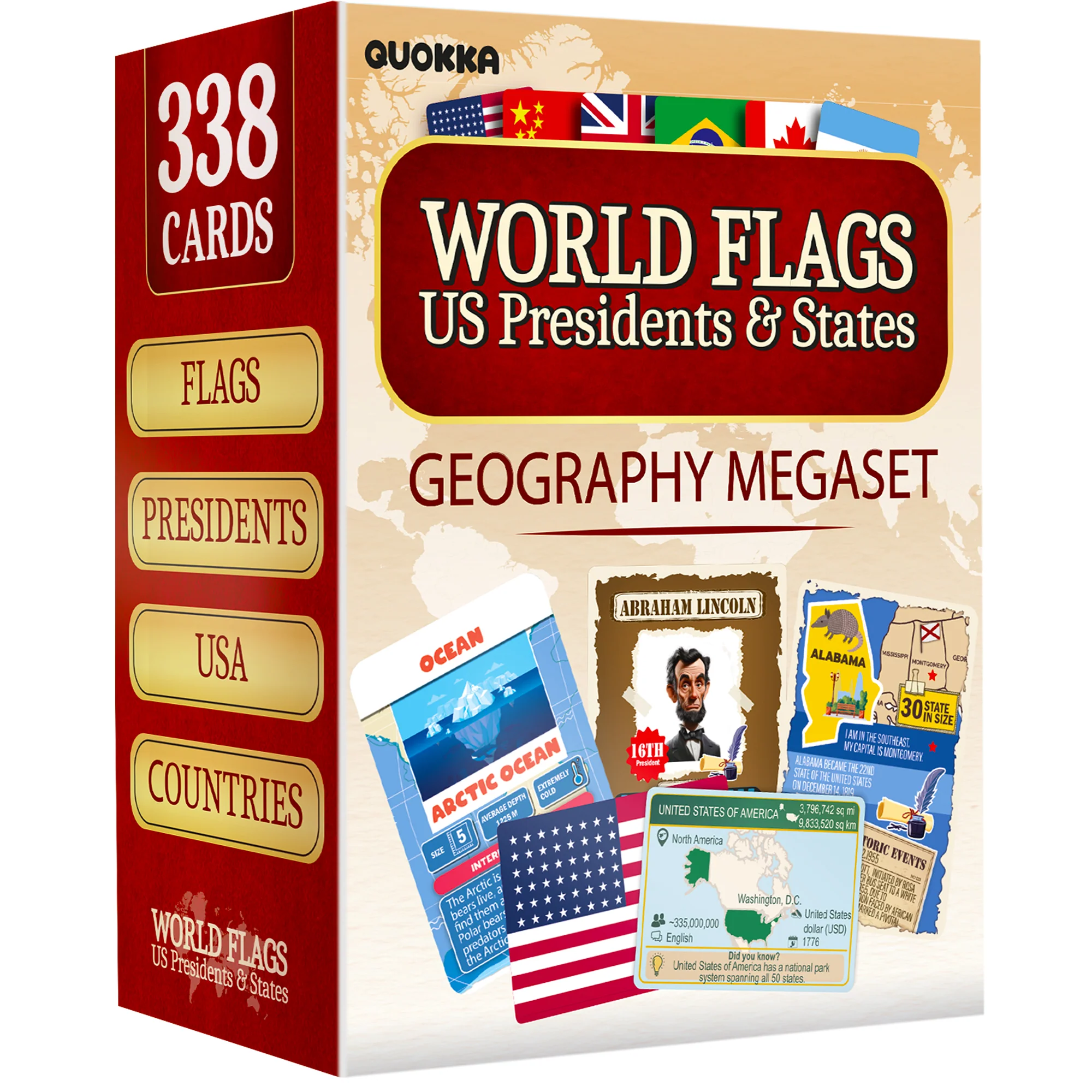 Geography Flash Cards – 338 World & USA Learning Cards