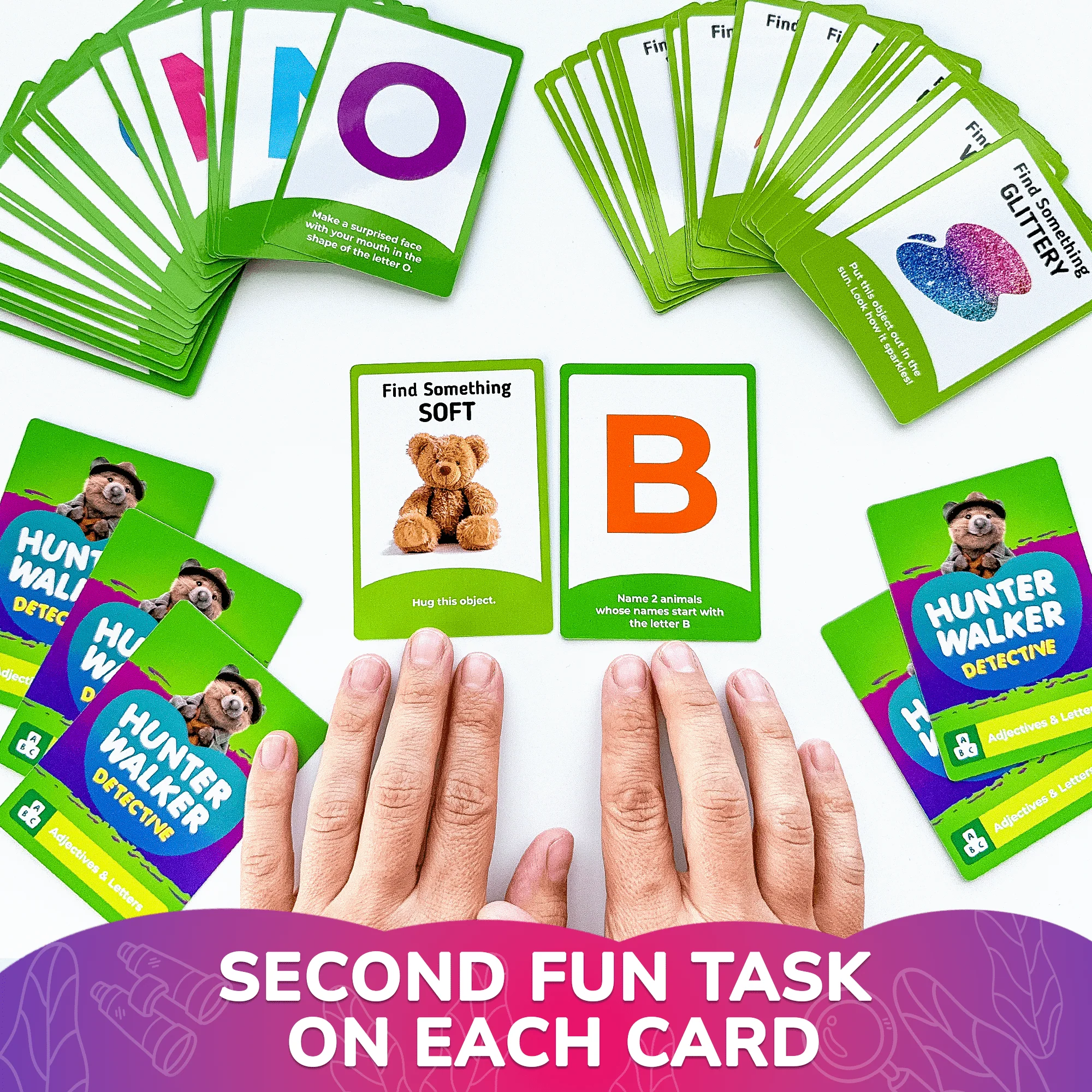 Scavenger Hunt Game 50 Cards for Kids | Adjectives & Letters - Image 3