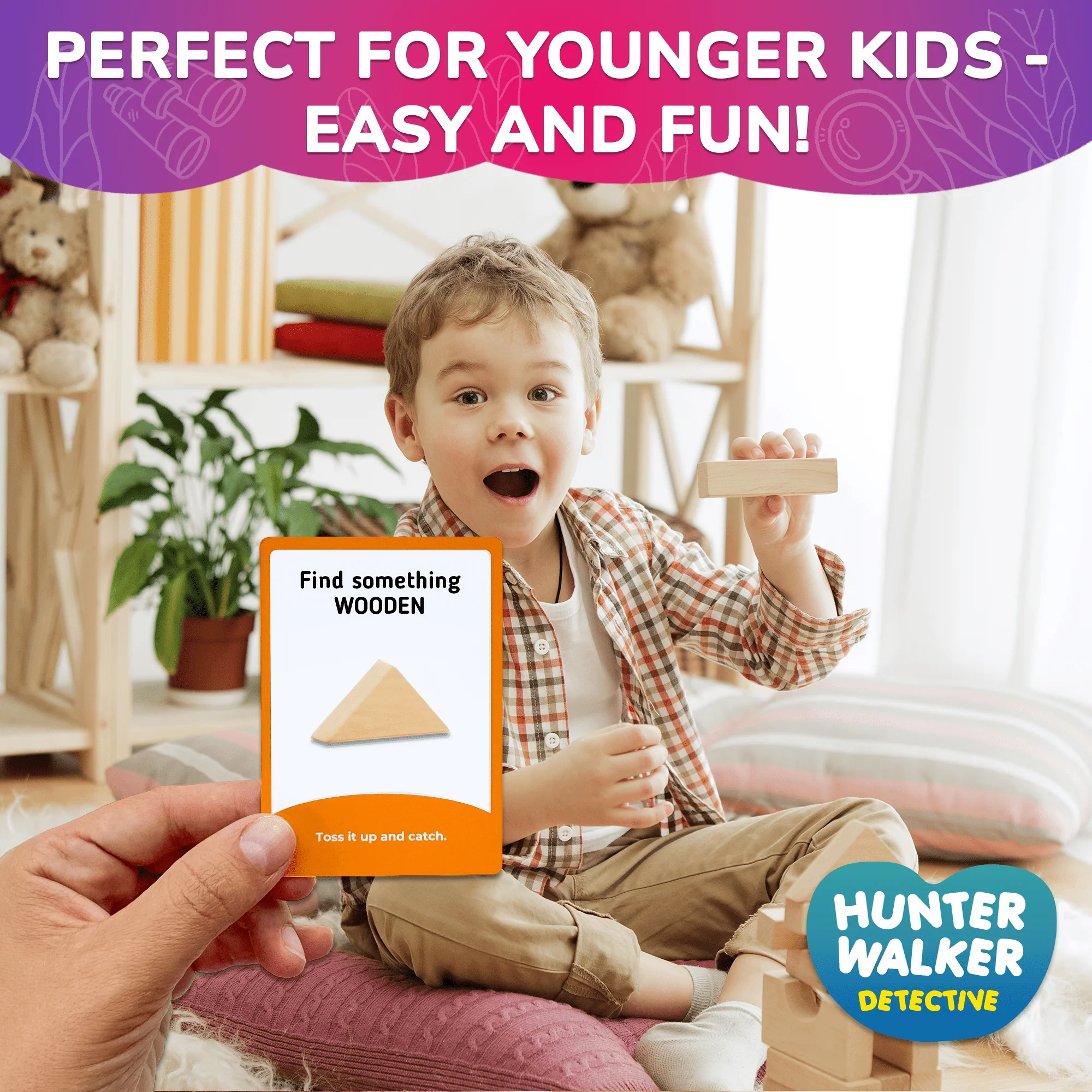 Scavenger Hunt Game 50 Cards for Kids | Adjectives & Letters - Image 4