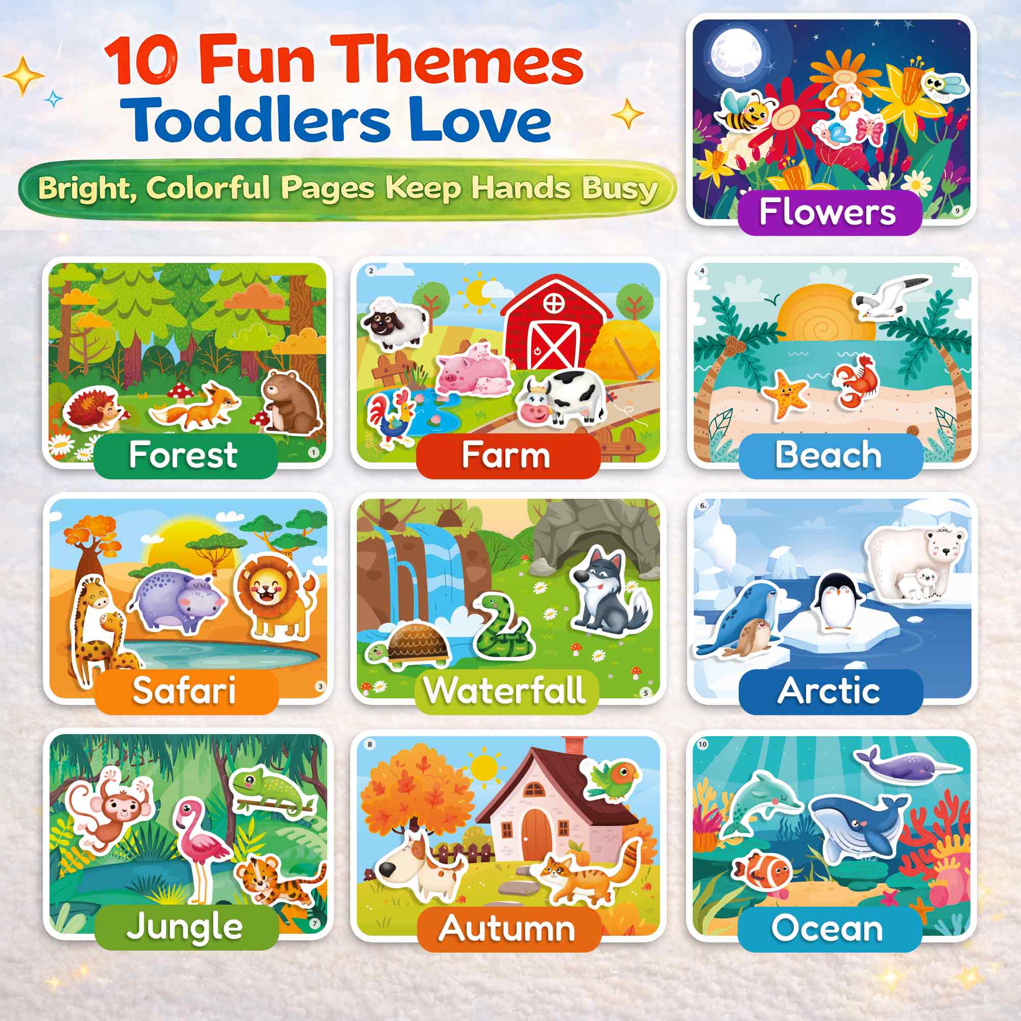 Jelly Sticker Books for Toddlers - Reusable Animal Topics - Image 3