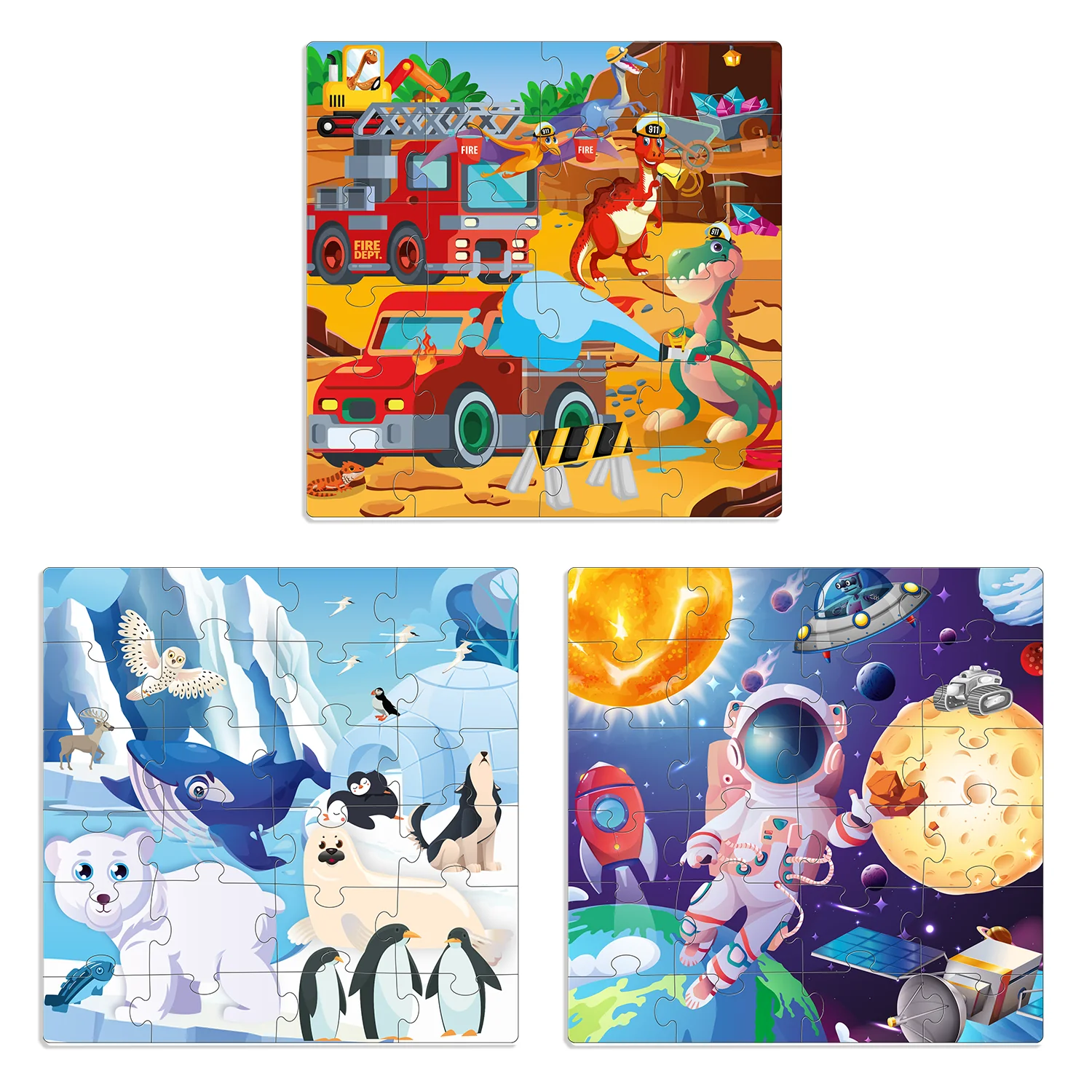 Magnetic Book 3x24 Pcs Puzzles for Kids | Space, Animals - Image 7