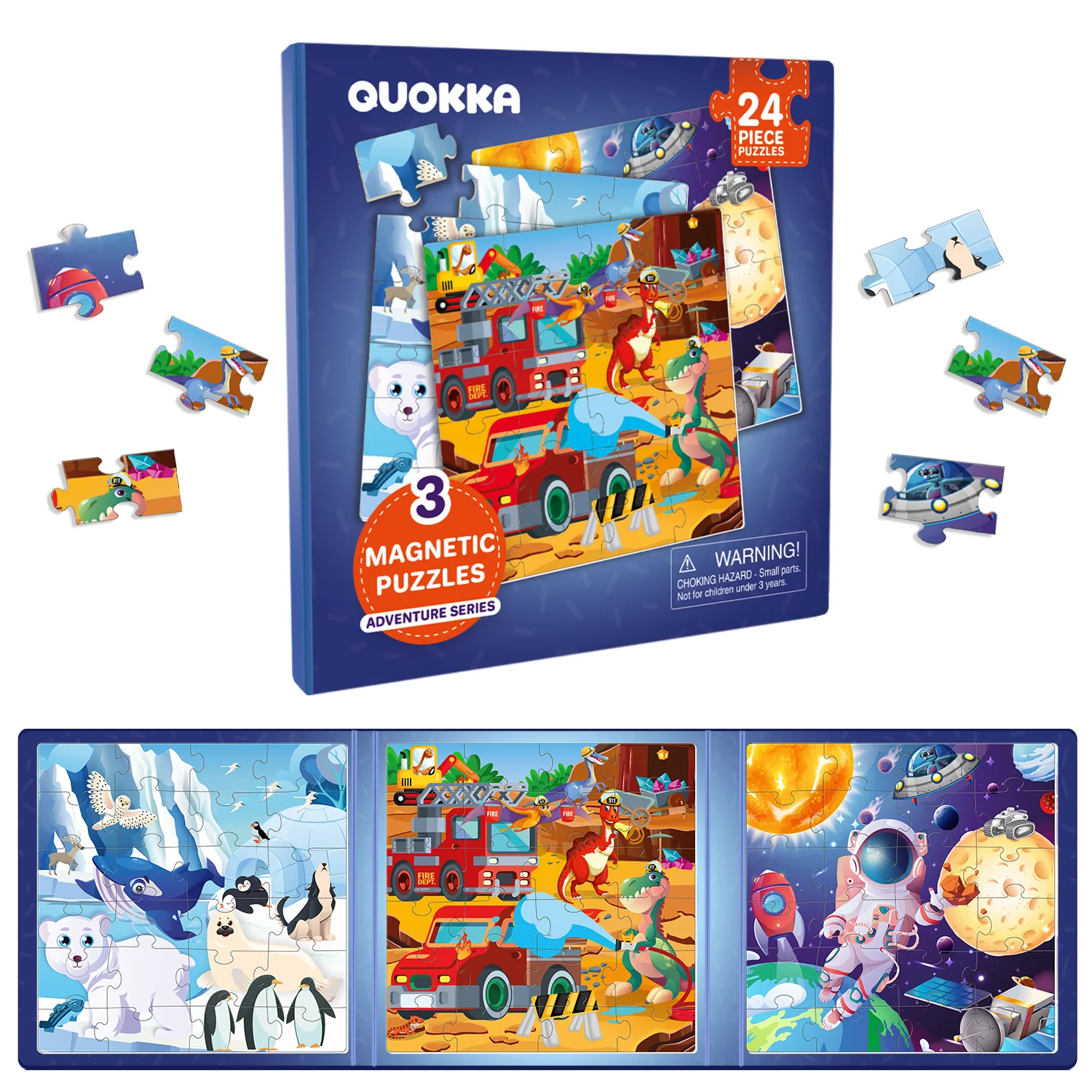Magnetic Book 3x24 Pcs Puzzles for Kids | Space, Animals - Image 8