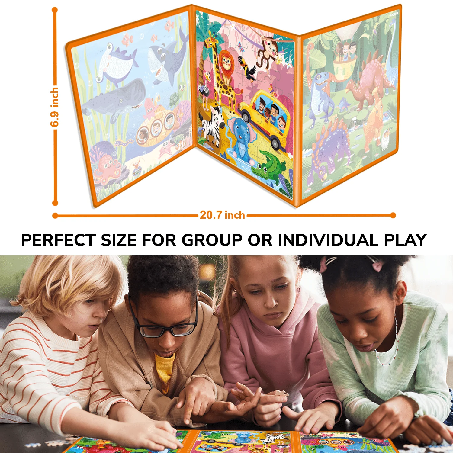 Magnetic Book 3x36 Pcs Puzzles for Kids | Ocean & Safari Animals - Image 3