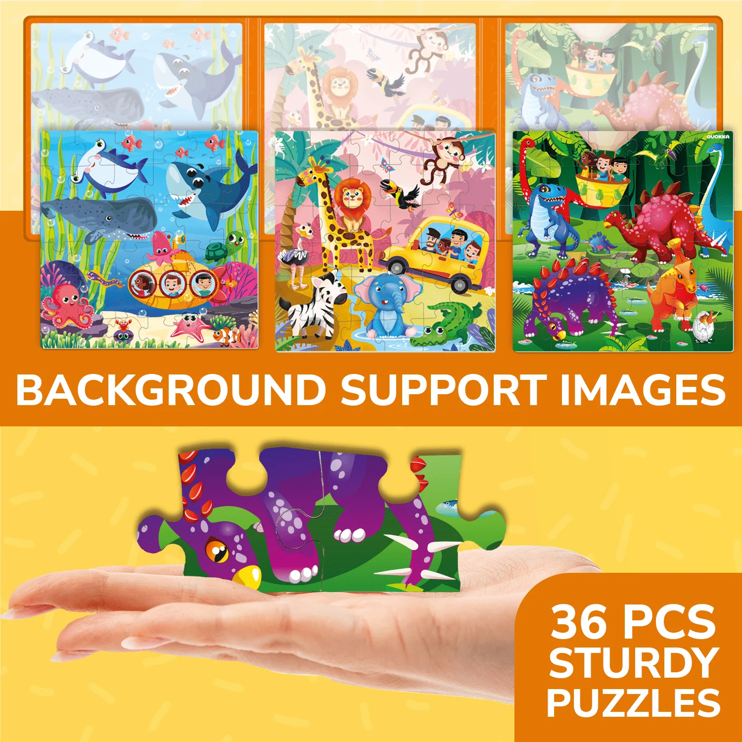 Magnetic Book 3x36 Pcs Puzzles for Kids | Ocean & Safari Animals - Image 4