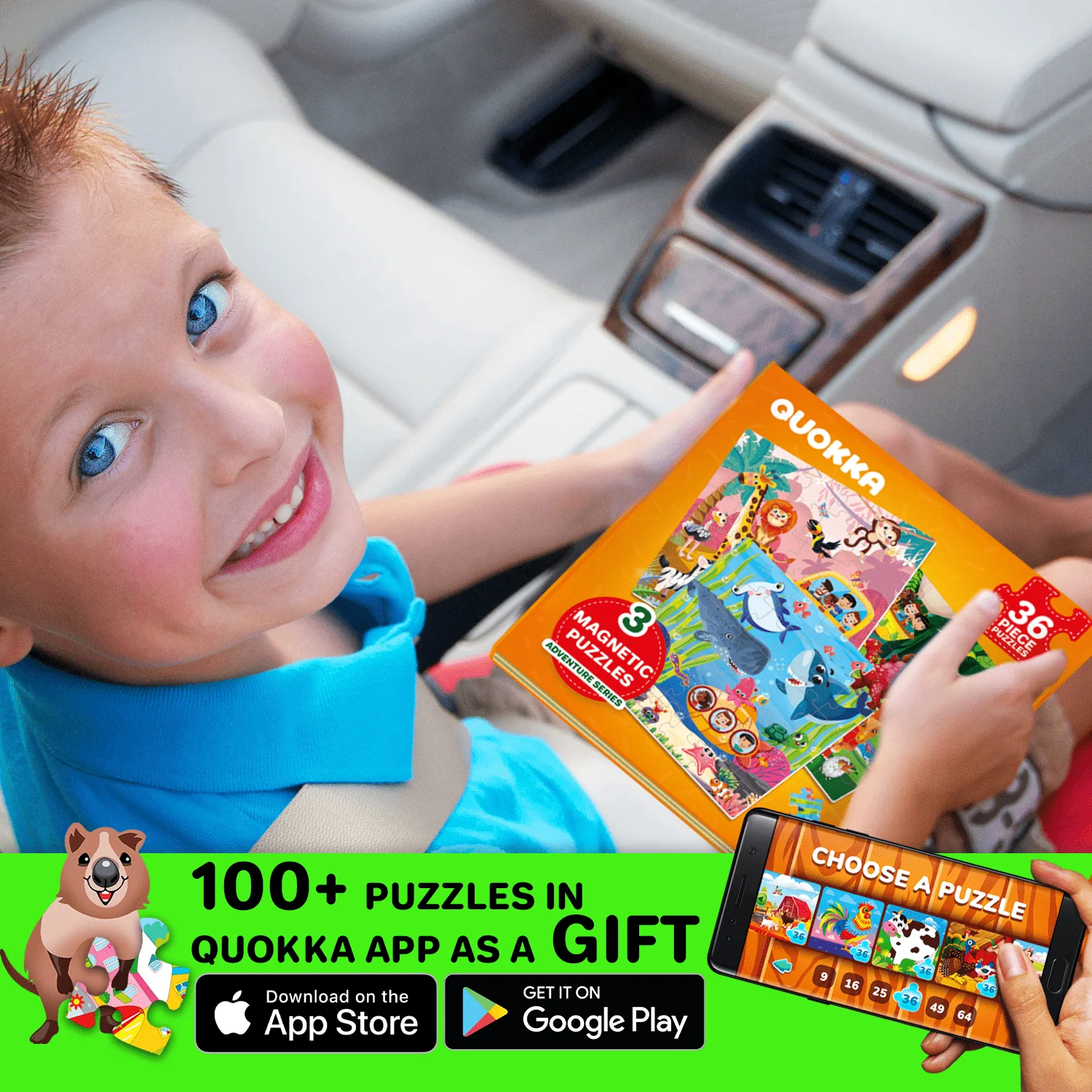 Magnetic Book 3x36 Pcs Puzzles for Kids | Ocean & Safari Animals - Image 6