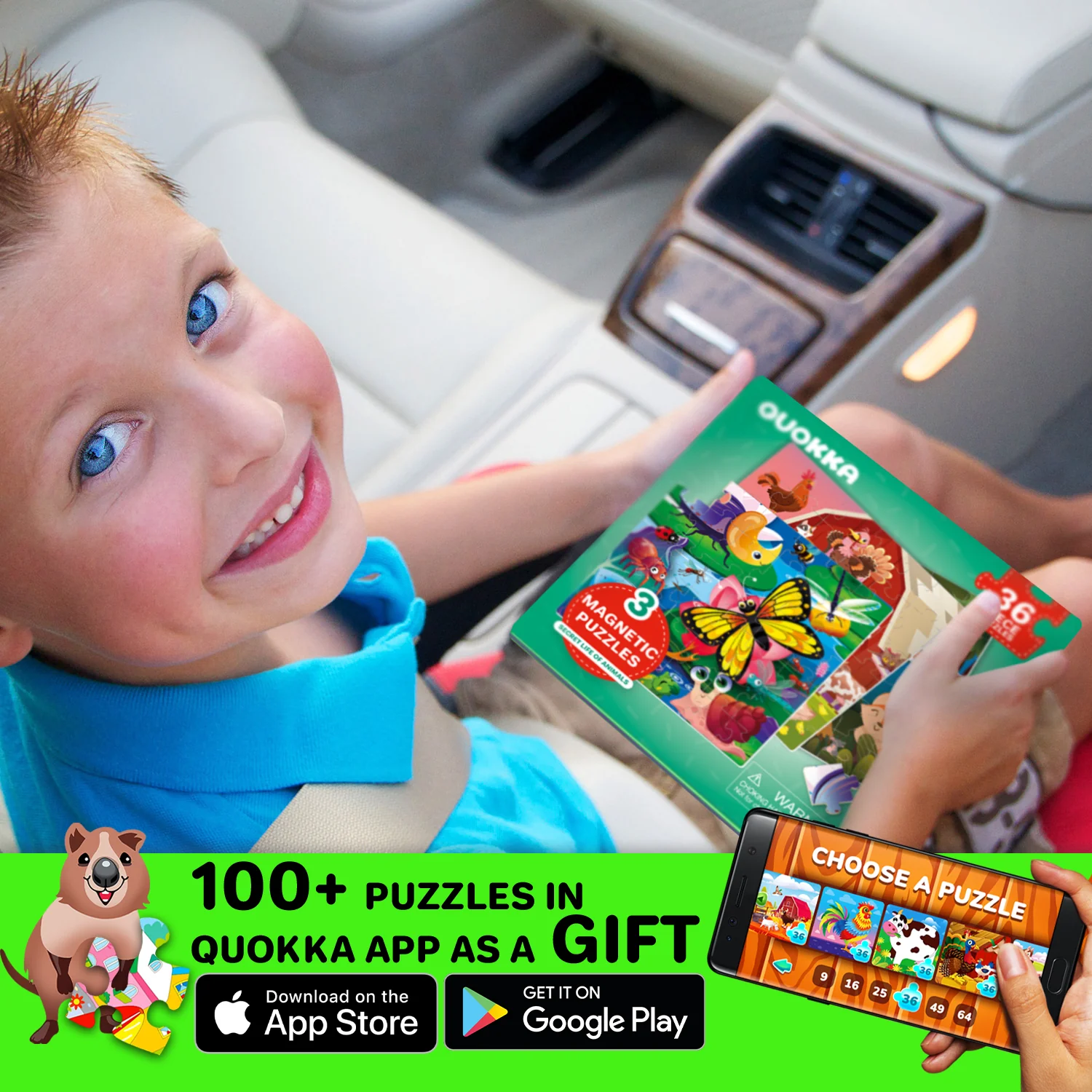 Magnetic Book 3x36 Pcs Puzzles for Kids | Insects, Animals - Image 6