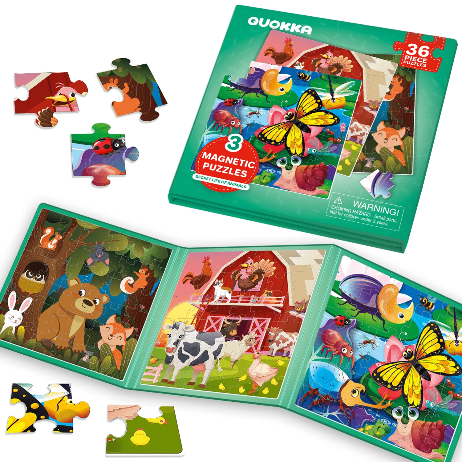 Magnetic Book 3x36 Pcs Puzzles for Kids | Princess, Unicorns & Mermaids - Image 12