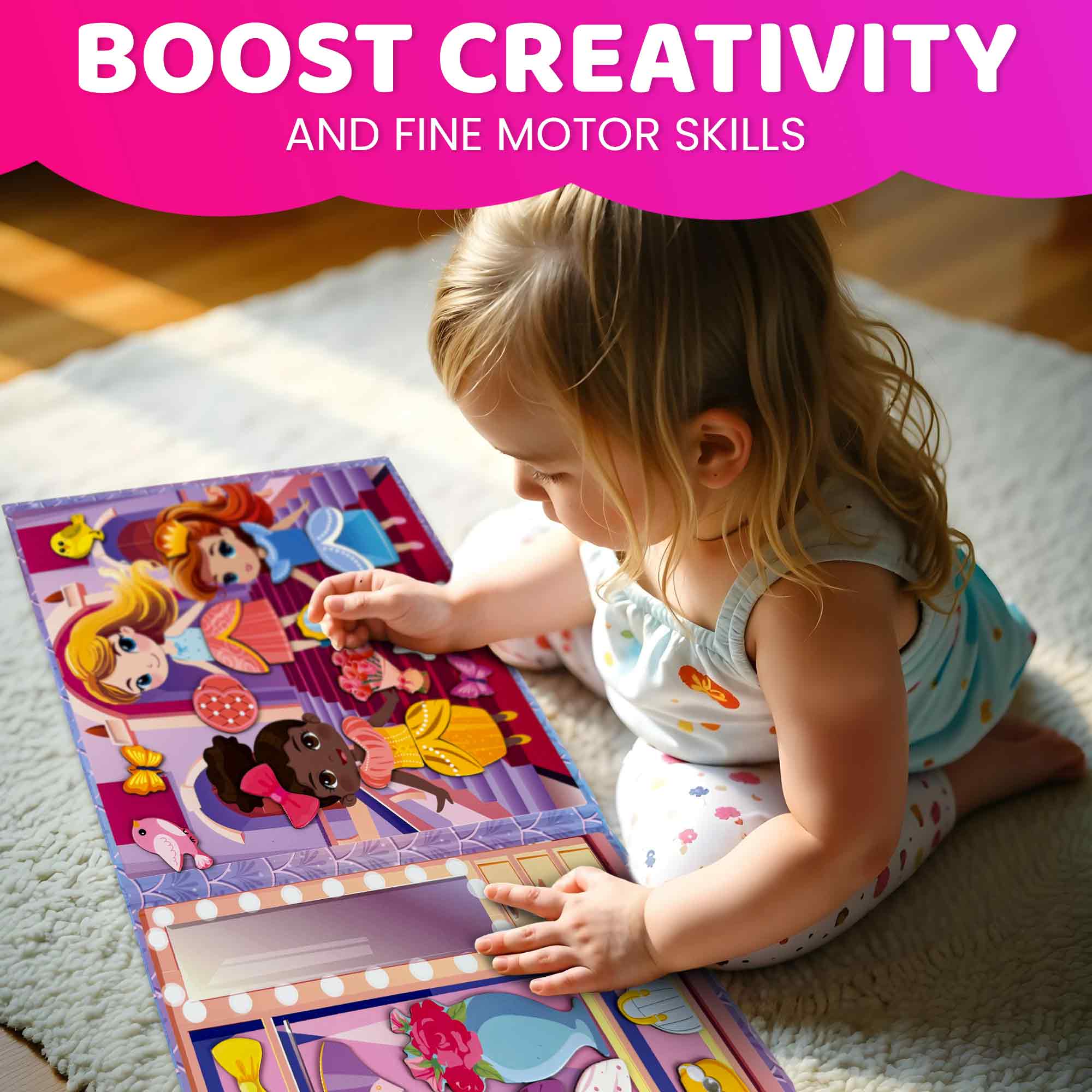Magnetic Dress-Up Dolls for Kids with 35 Magnetic Pcs | Princess - Image 4