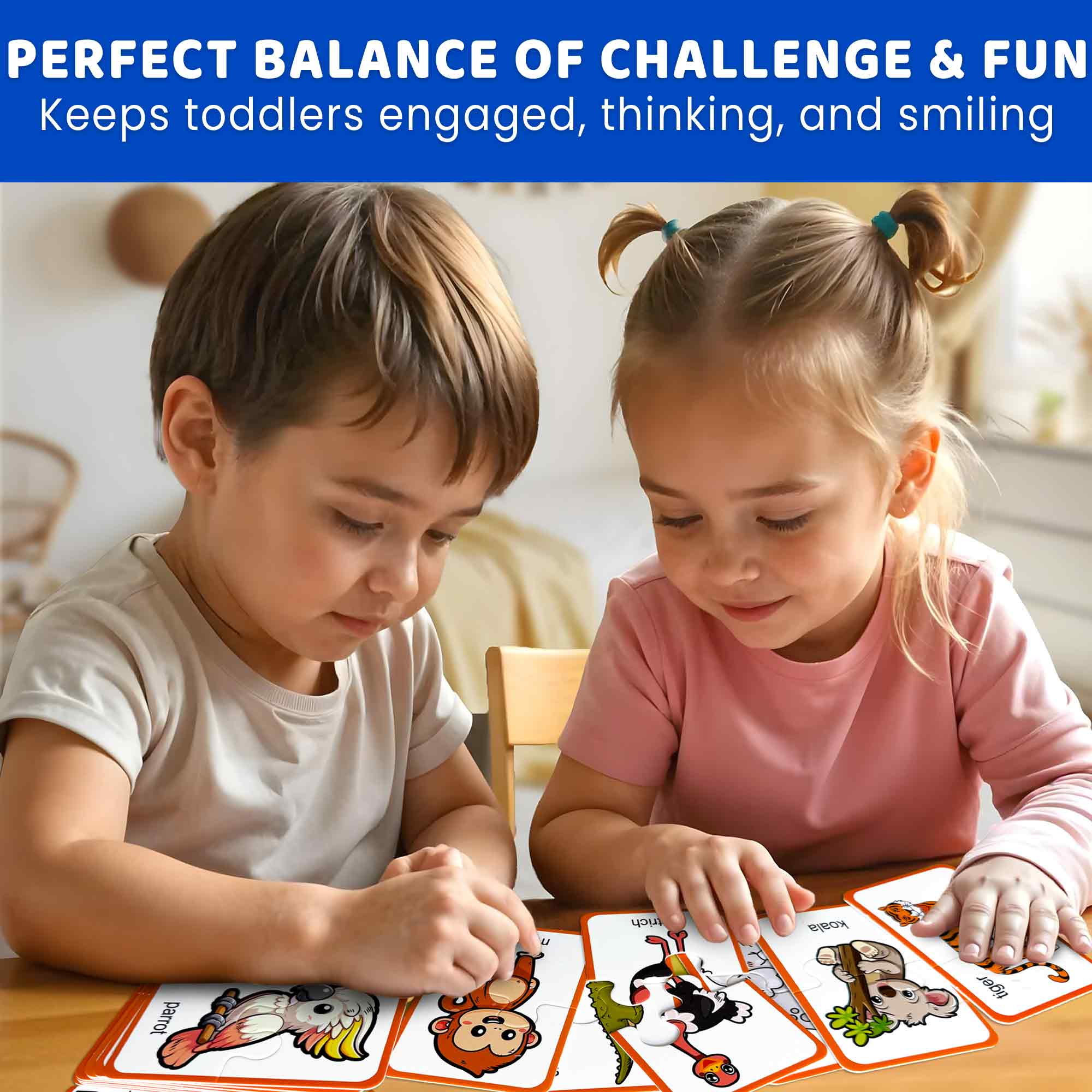 Matching Puzzle for Toddlers - 16 Pairs Wild Animals - Image 4