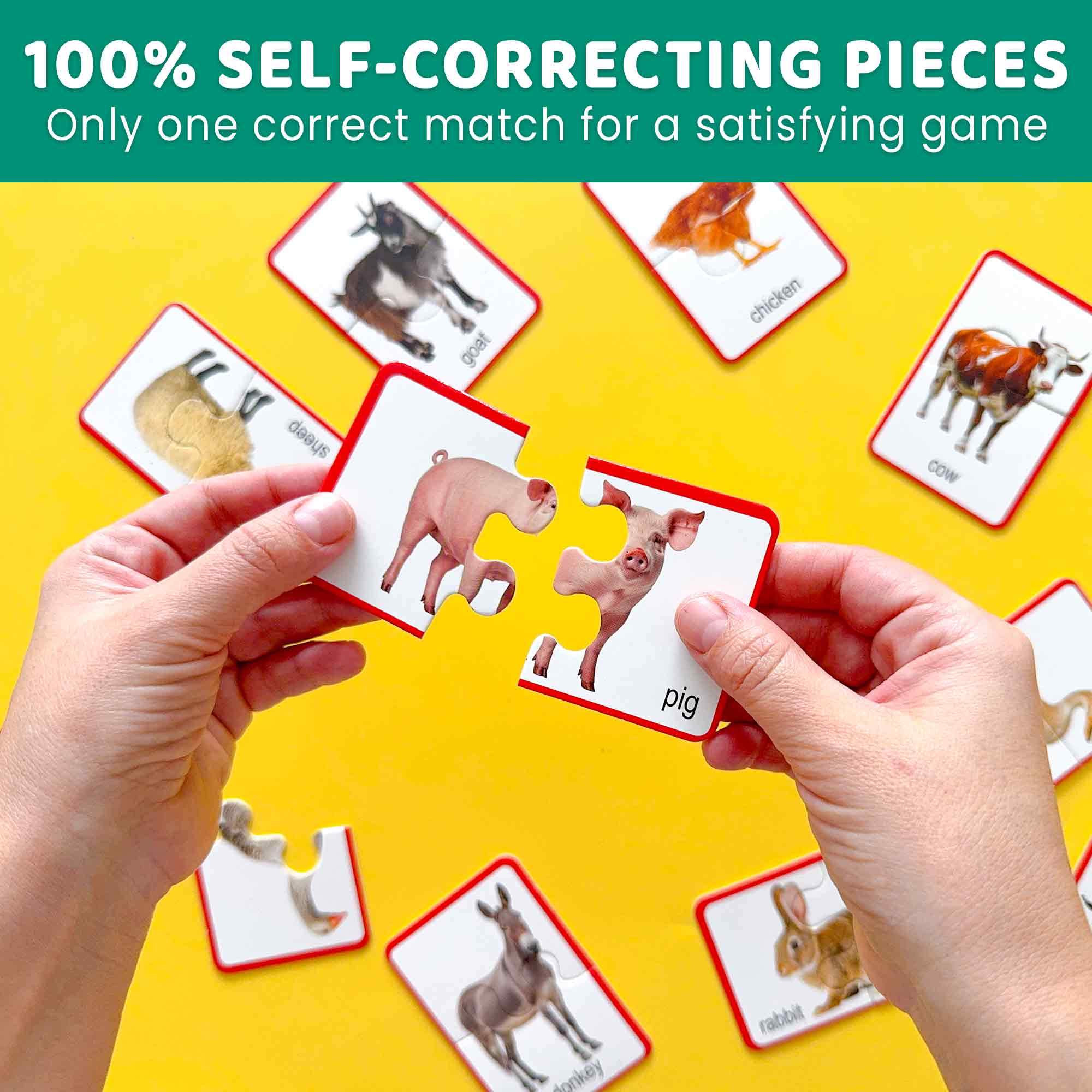 Matching Puzzle for Toddlers - 16 Realistic Pairs Farm Animals - Image 3