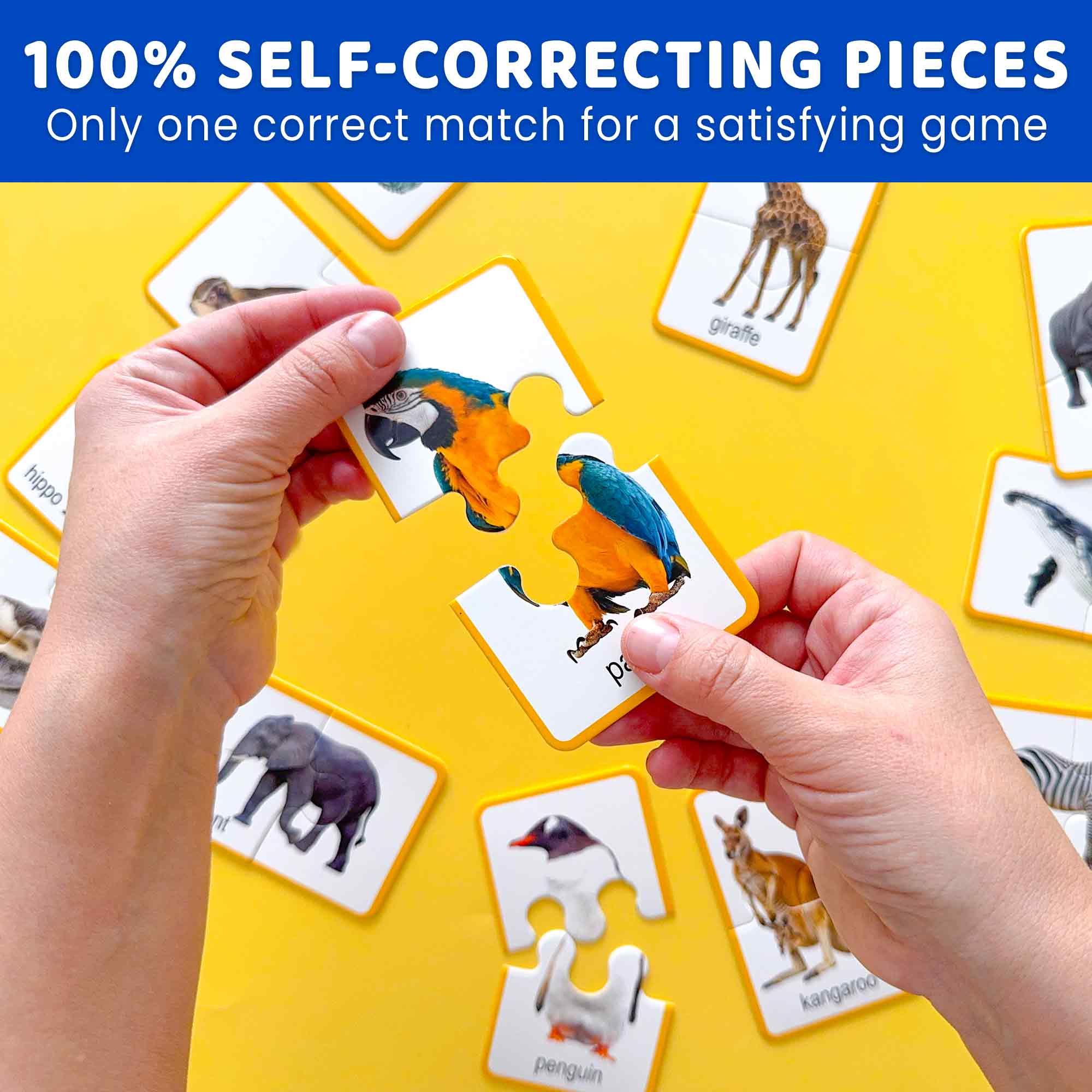 Matching Puzzle for Toddlers - 16 Realistic Pairs Wild Animals - Image 3