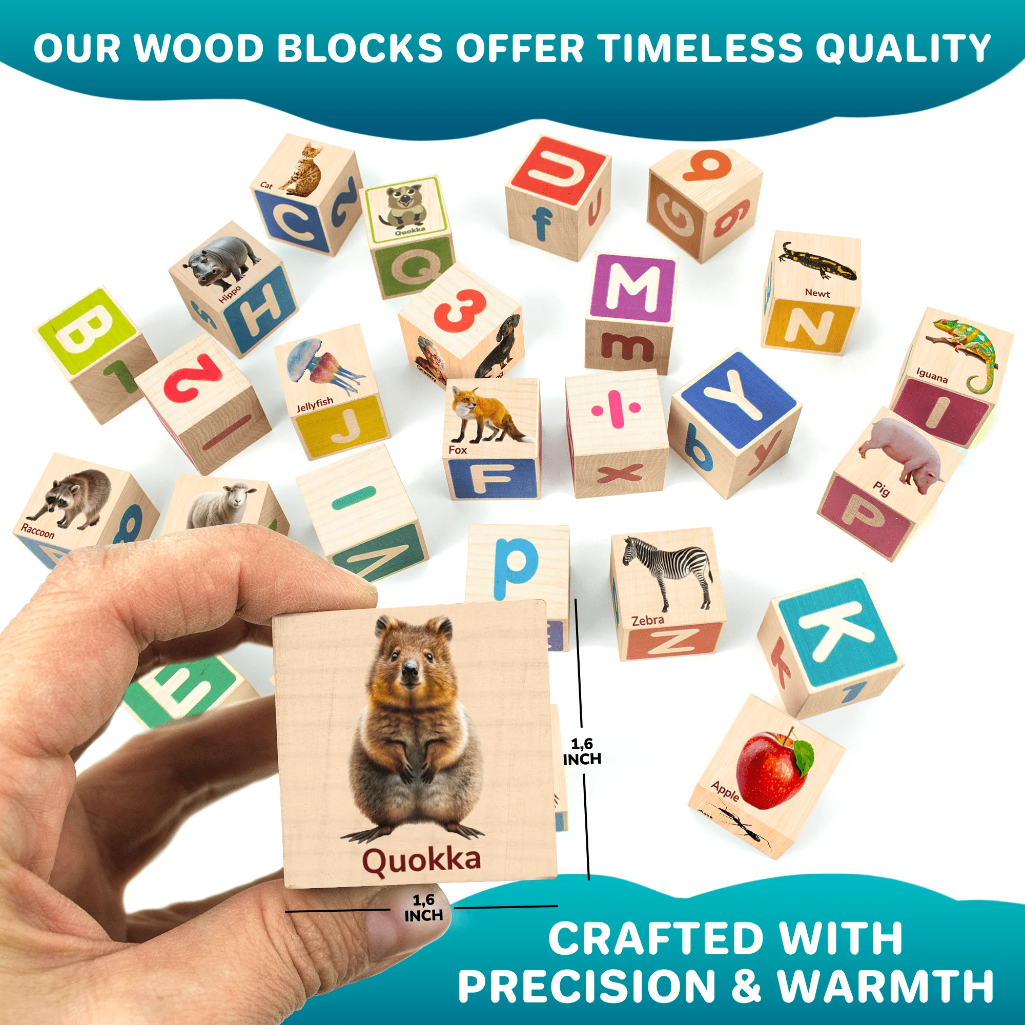 35 Realistic ABC Montessori Wooden Blocks for Toddlers - Image 4