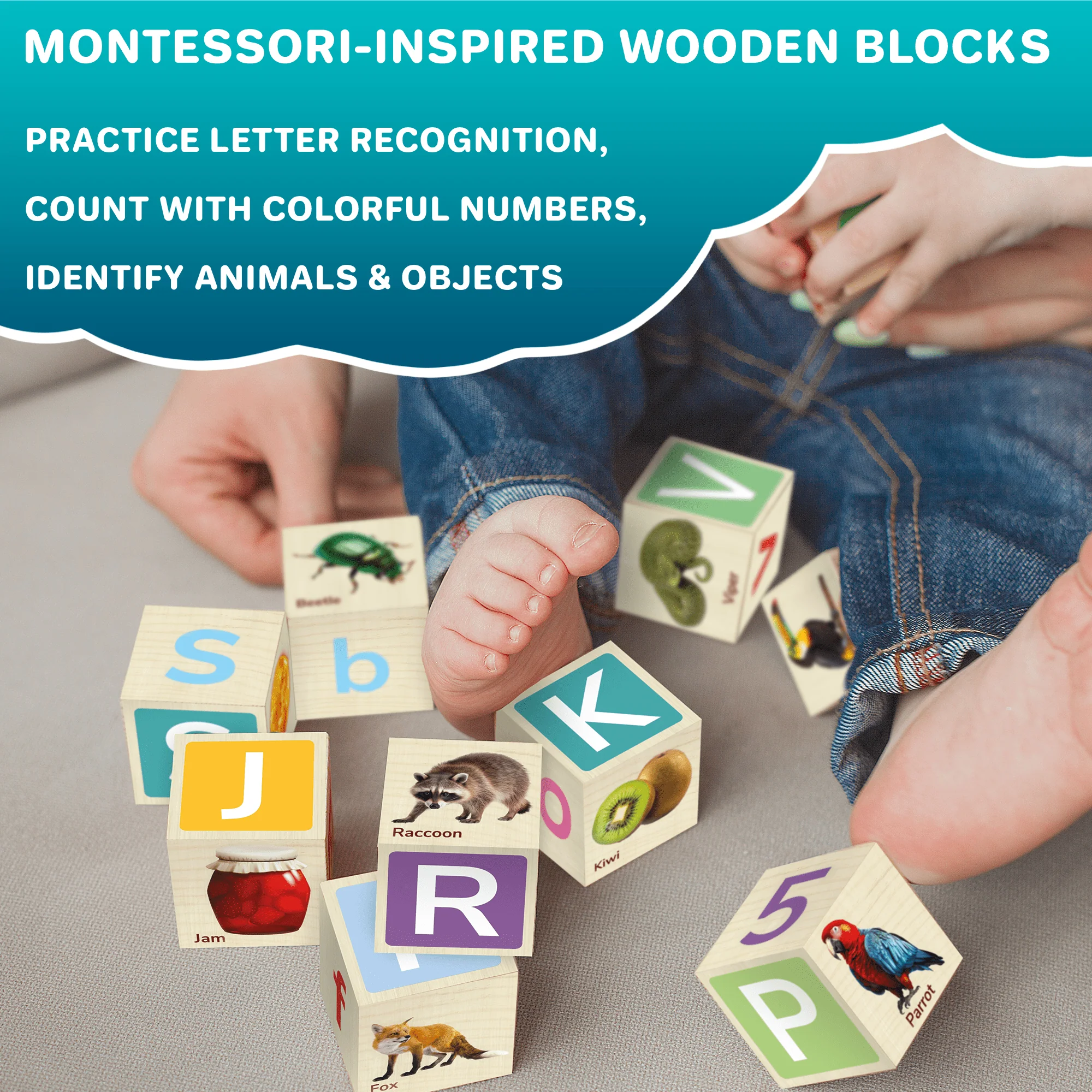 35 Realistic ABC Montessori Wooden Blocks for Toddlers - Image 6