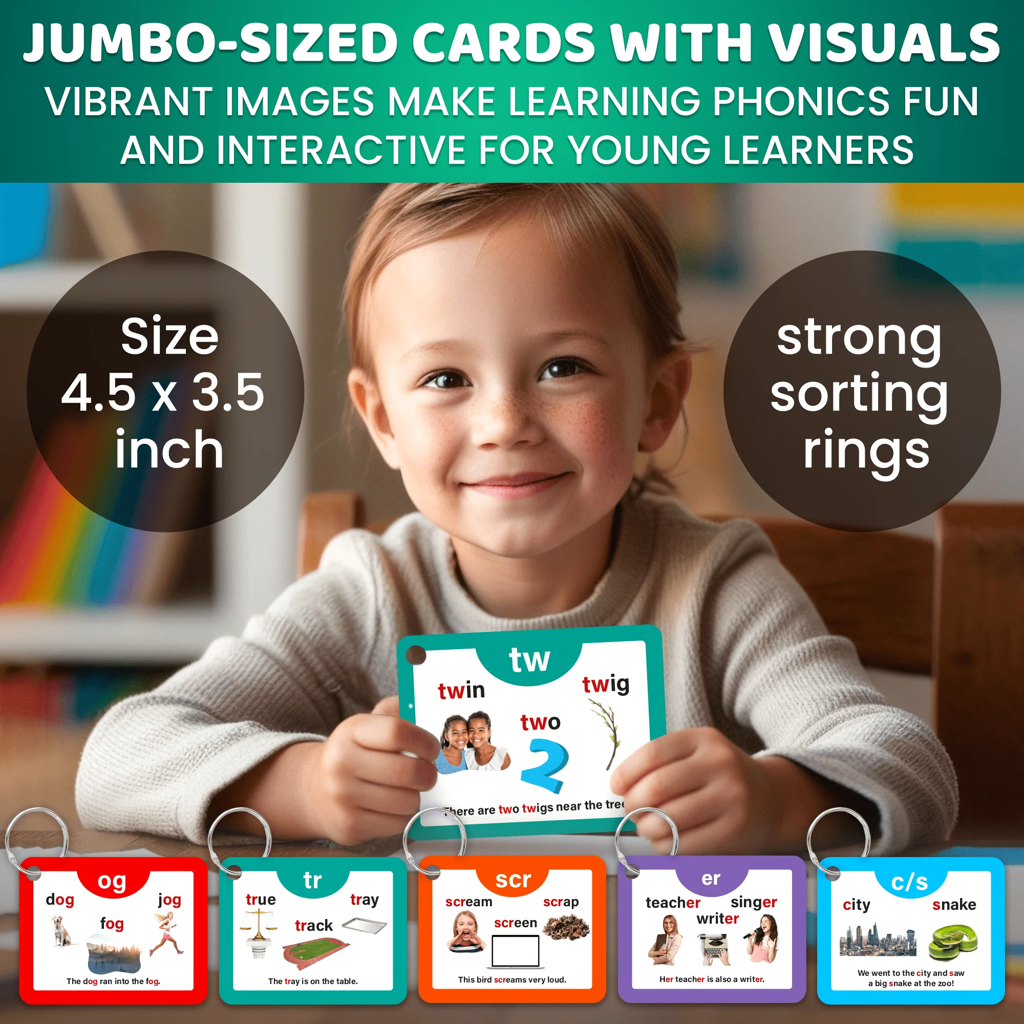 Phonics Flash Cards for Kids | 260 Cards for Reading Fluency - Image 3