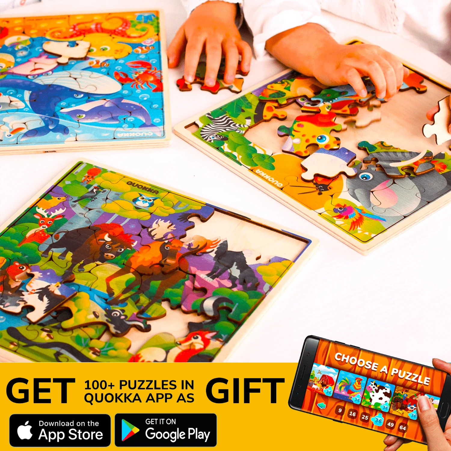 28 Pieces Wooden Puzzles for Kids | Wild Animals - Image 6