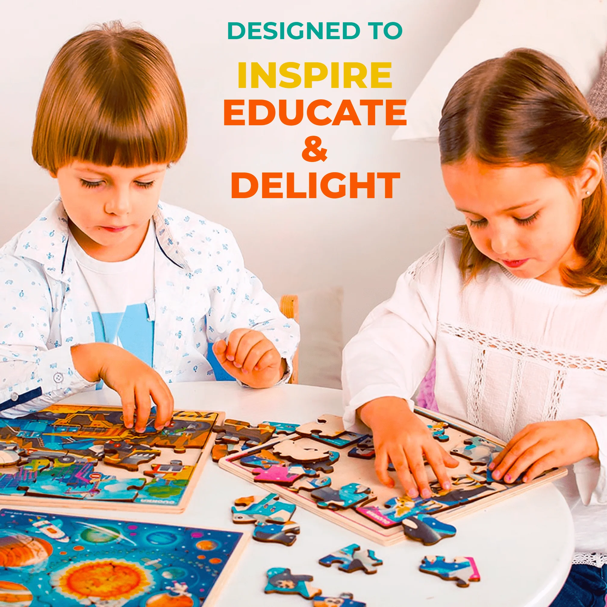 28 Pieces Wooden Puzzles for Kids | Transport - Image 5