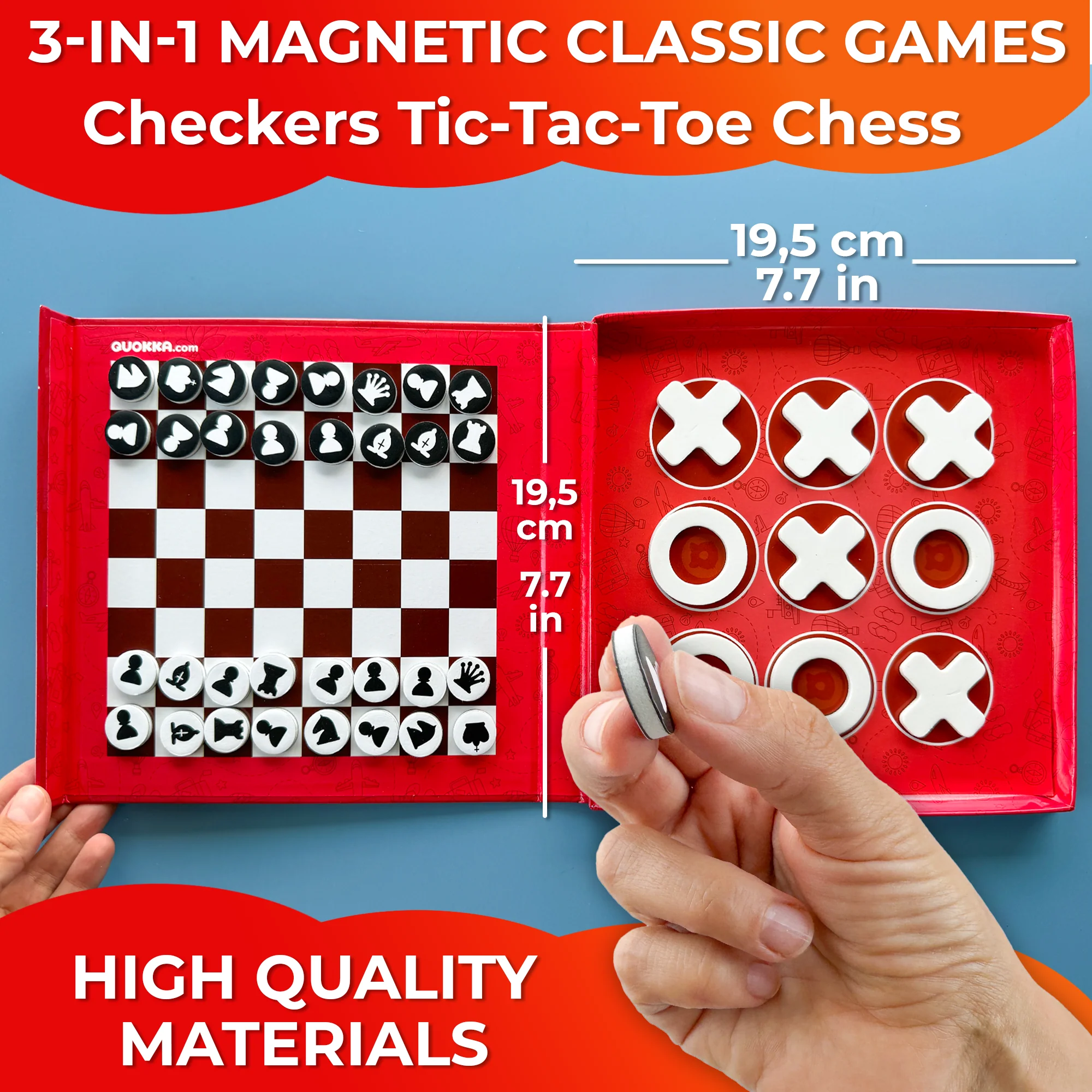 3 in 1 Chess Checkers Tic-Tac-Toe | Travel Games - Image 3