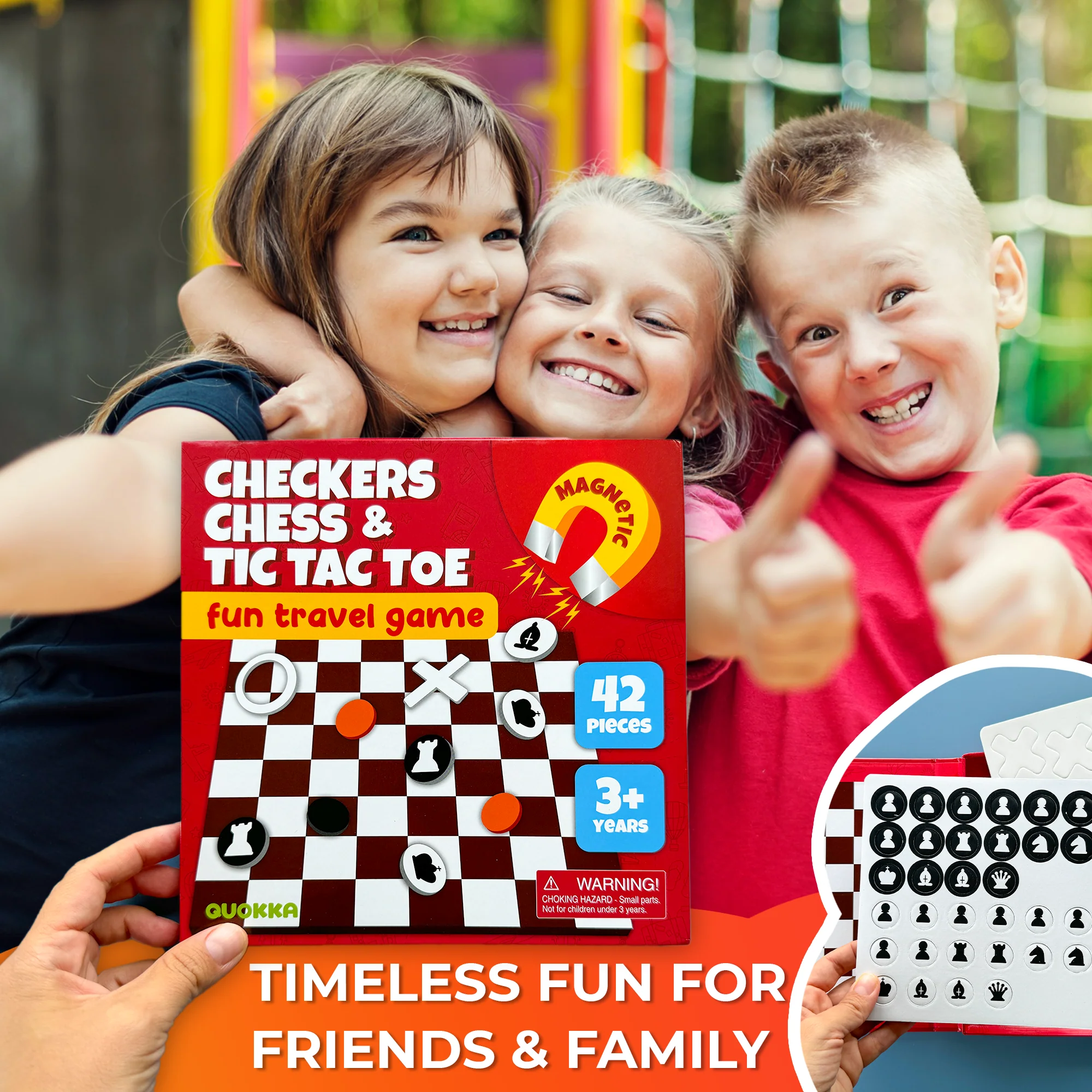3 in 1 Chess Checkers Tic-Tac-Toe | Travel Games - Image 7