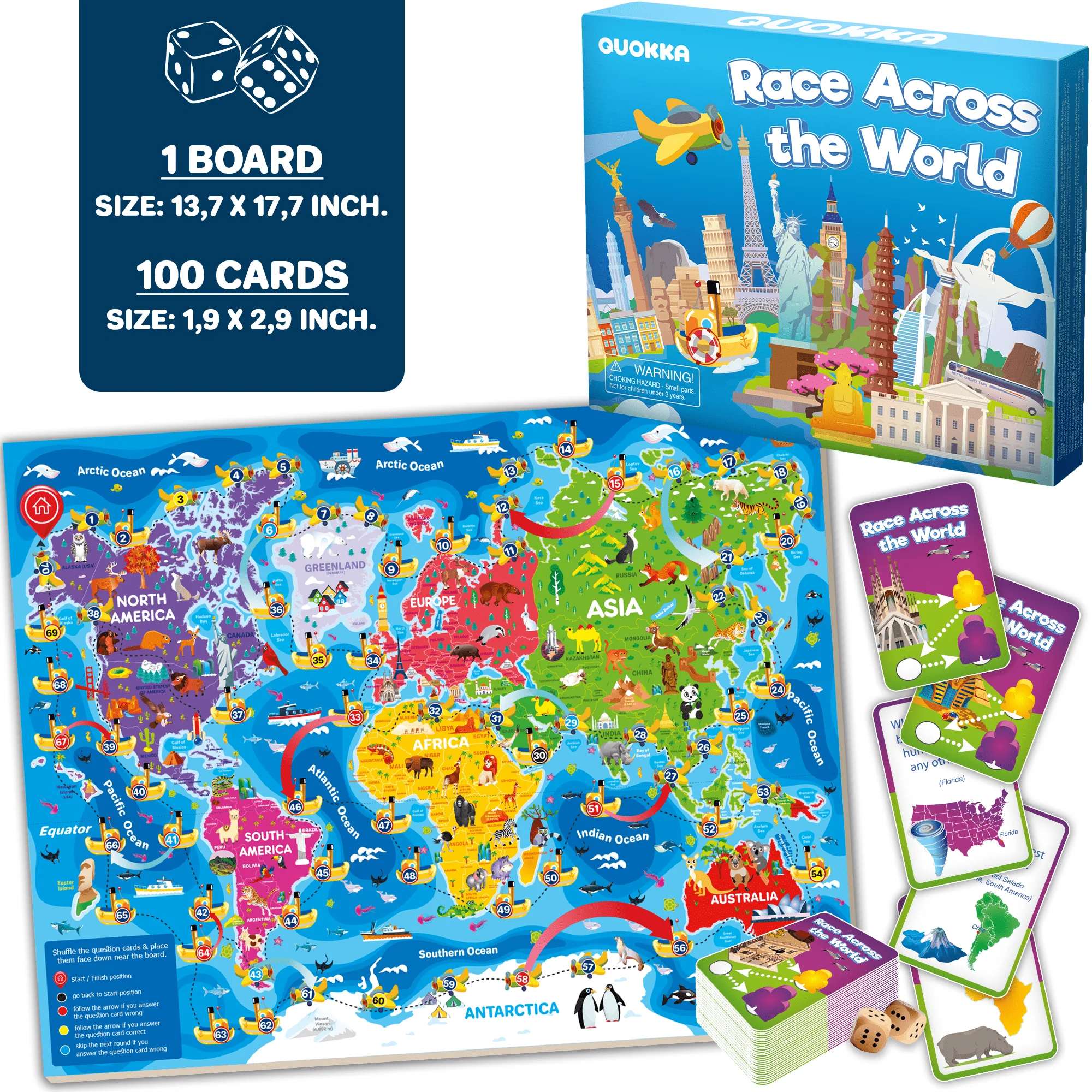 3x Set Learning Board Games for Kids | Trivia Cards - Image 4