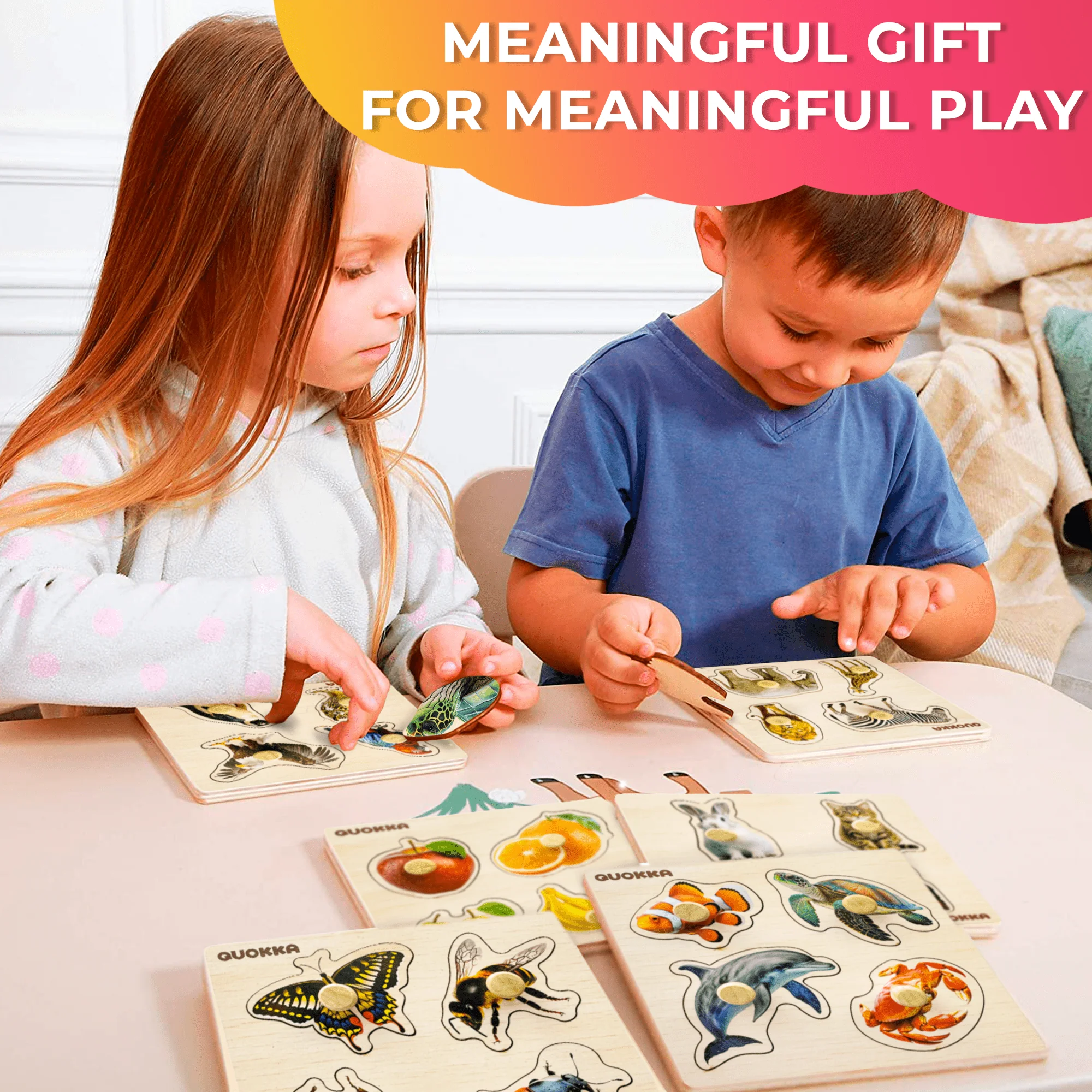 6 Set Realistic Wooden Puzzles for Toddlers | Animals, Fruits & Insects - Image 6