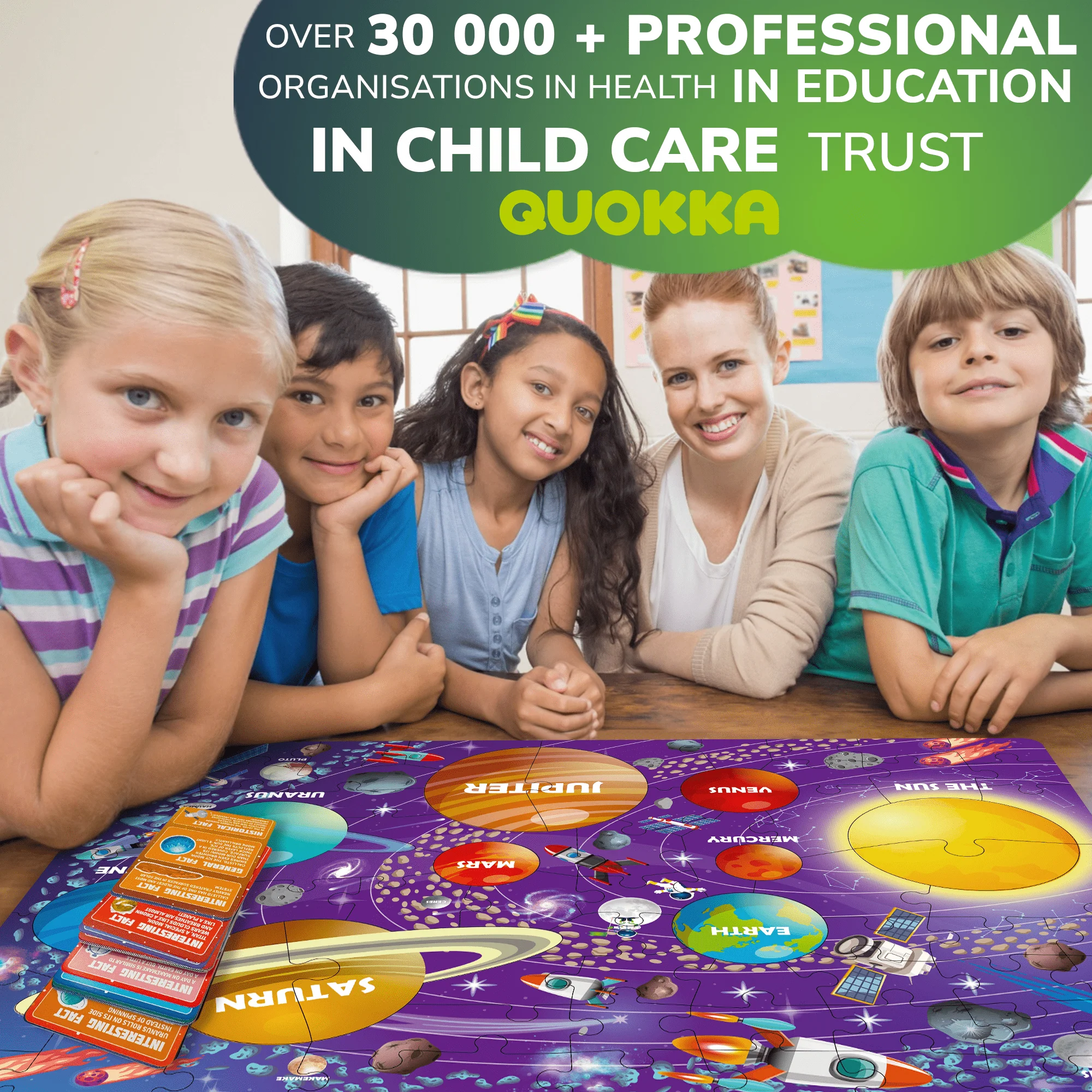 70 Piece Jigsaw Puzzles 50 Cards For Kids | Space - Image 6