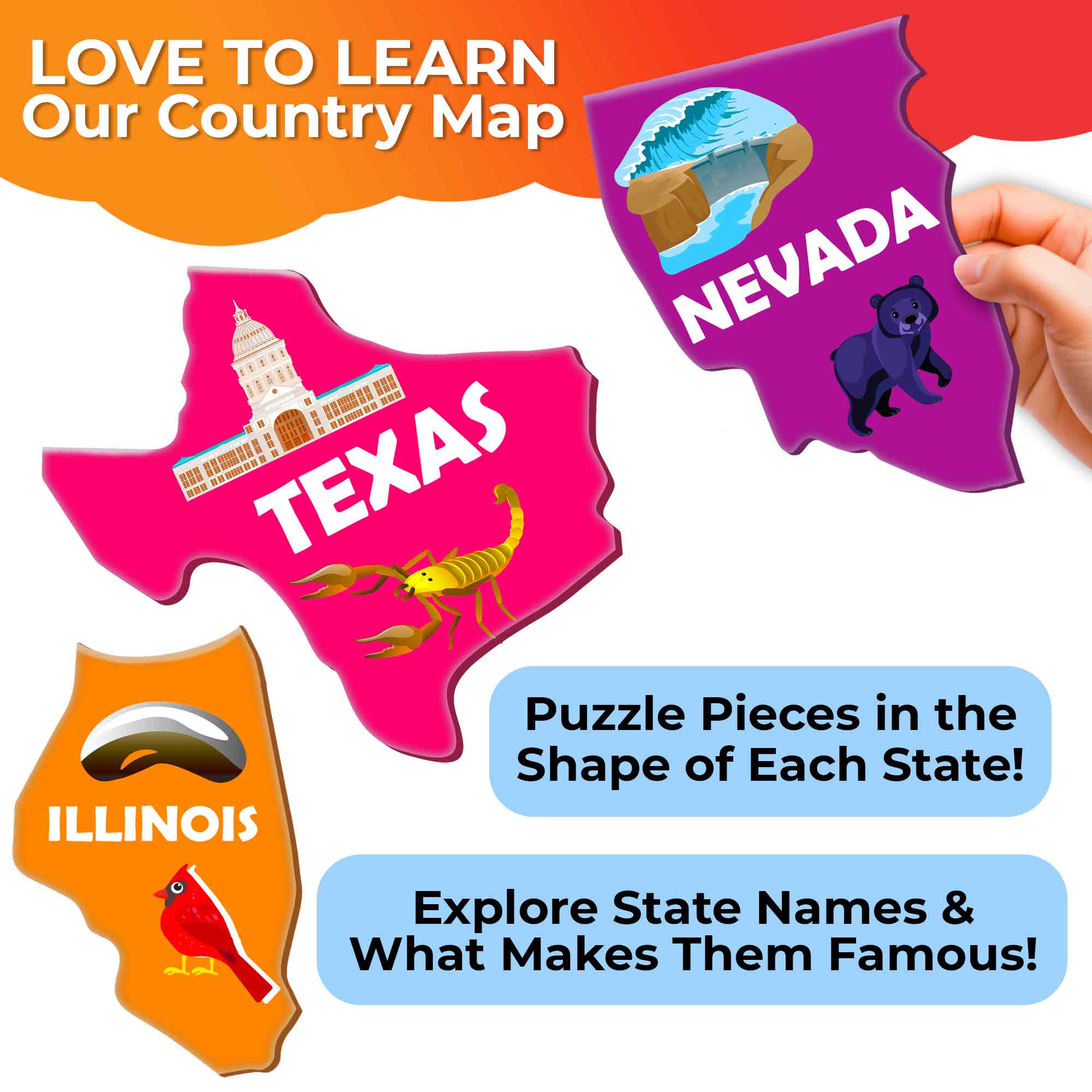 70 Piece Jigsaw Puzzles 50 Cards For Kids | USA - Image 3
