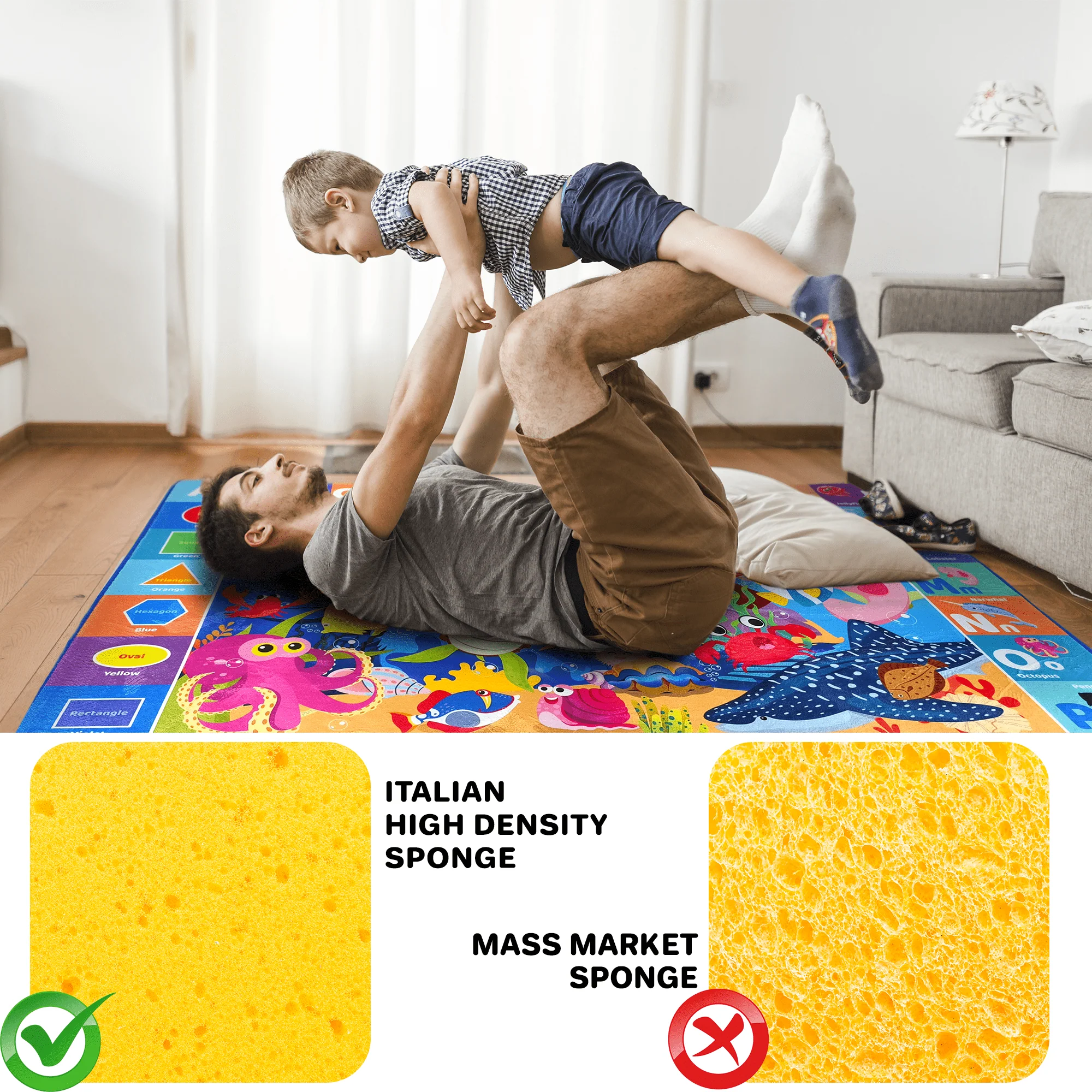 Baby Play Mat for Floor | Ocean ABC Rug for Toddlers - Image 5