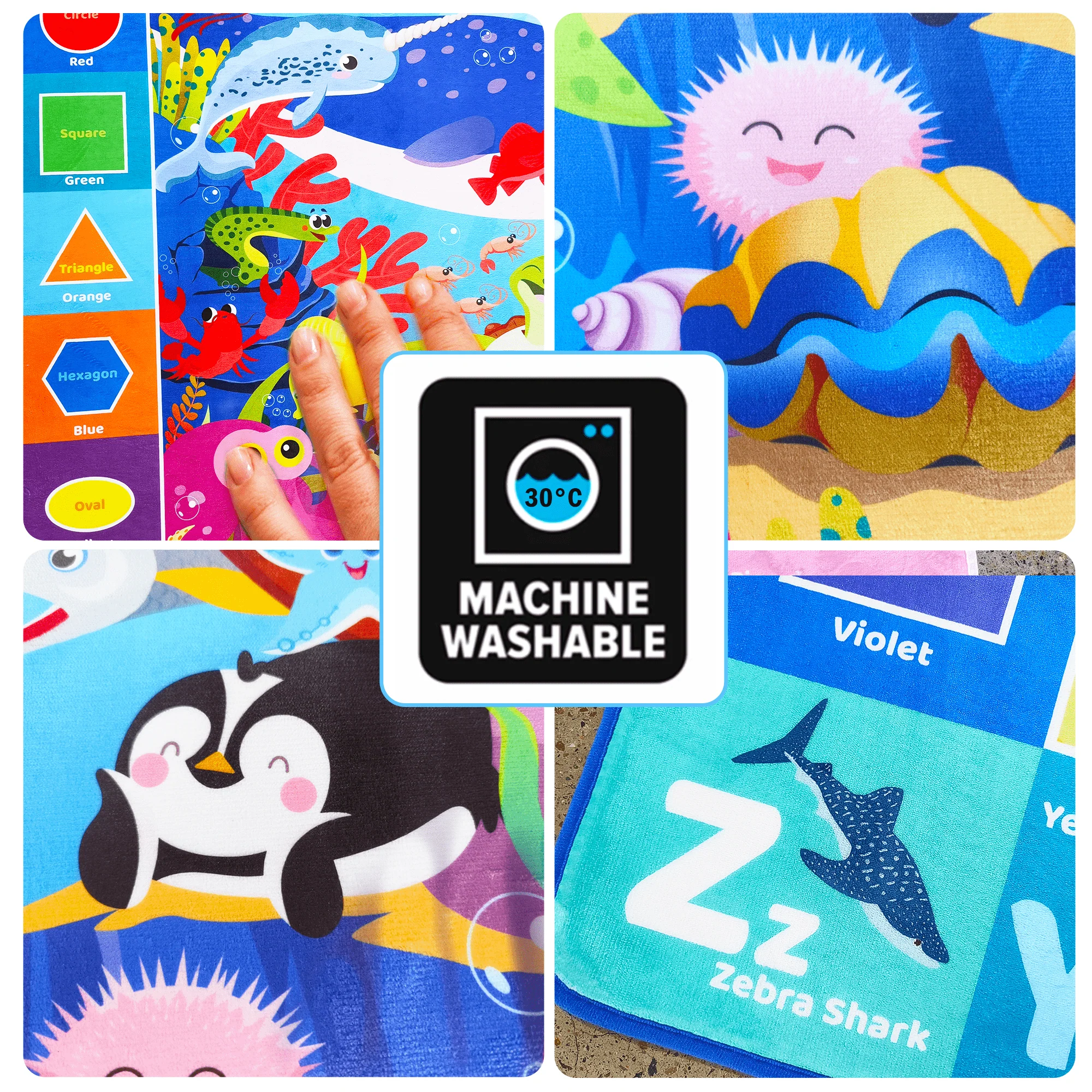 Baby Play Mat for Floor | Ocean ABC Rug for Toddlers - Image 6