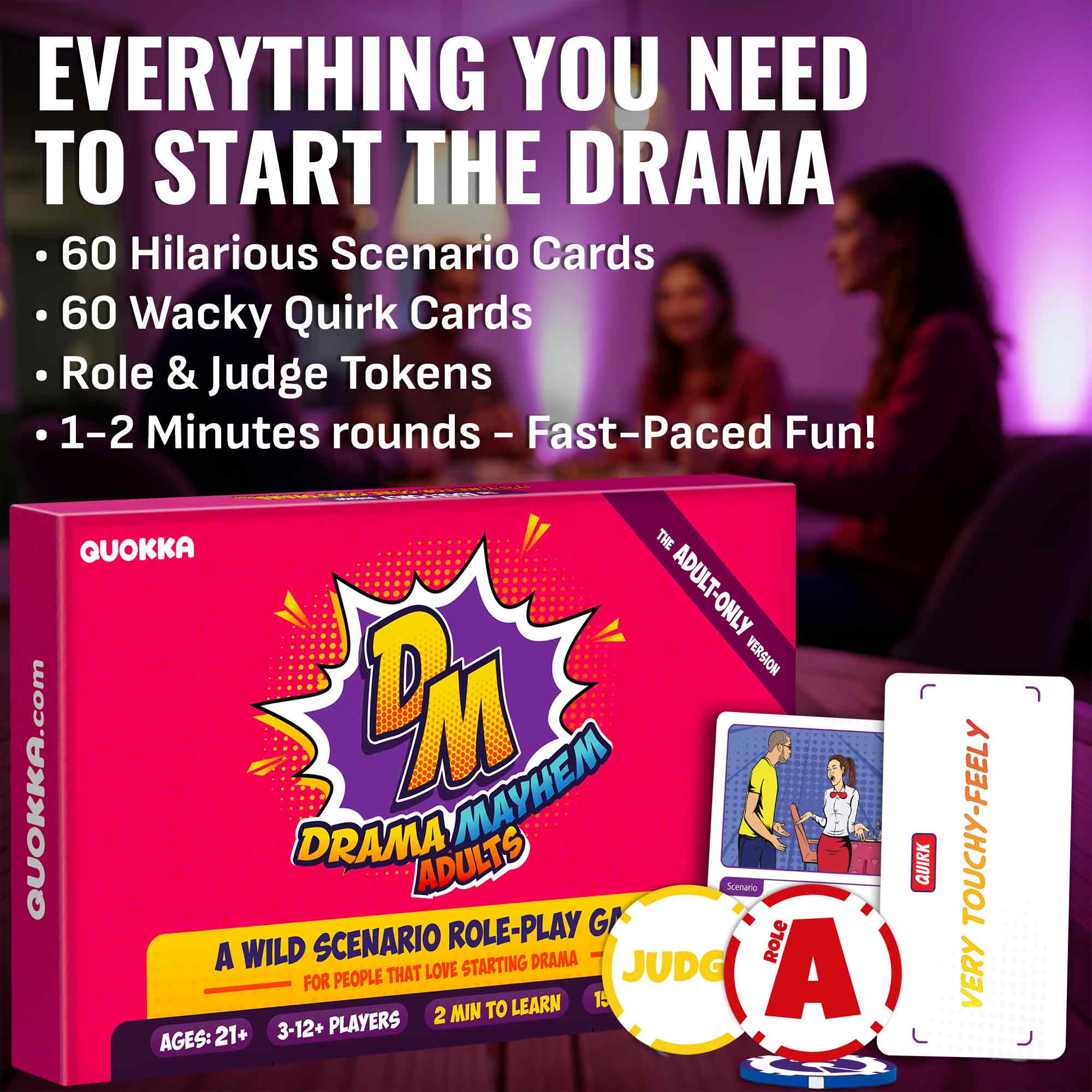 Drama Mayhem Funny Adult Card Game for Charades - Image 3