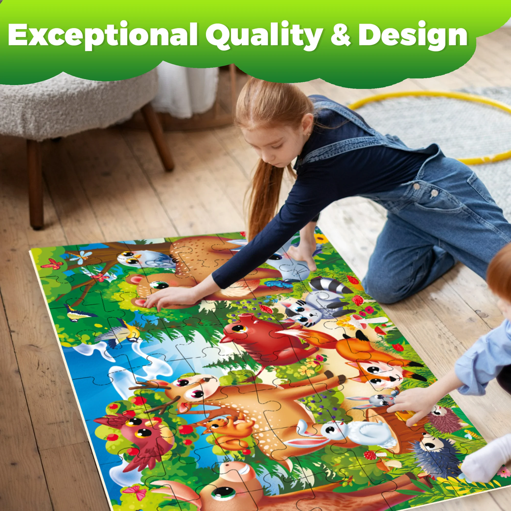 2x3 FT Giant Floor Puzzles for Kids Ages 4-6 | Forest - Image 4