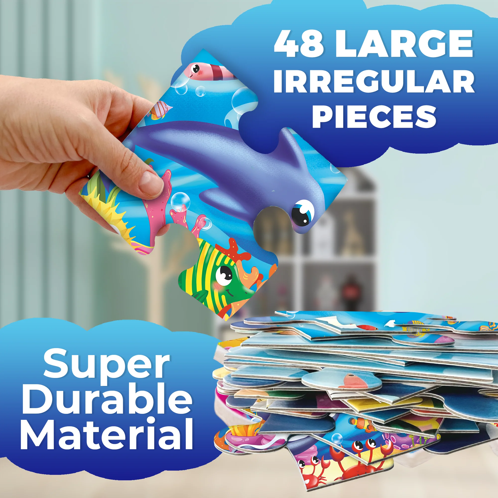 2x3 FT Giant Floor Puzzles for Kids Ages 4-6 | Ocean - Image 3
