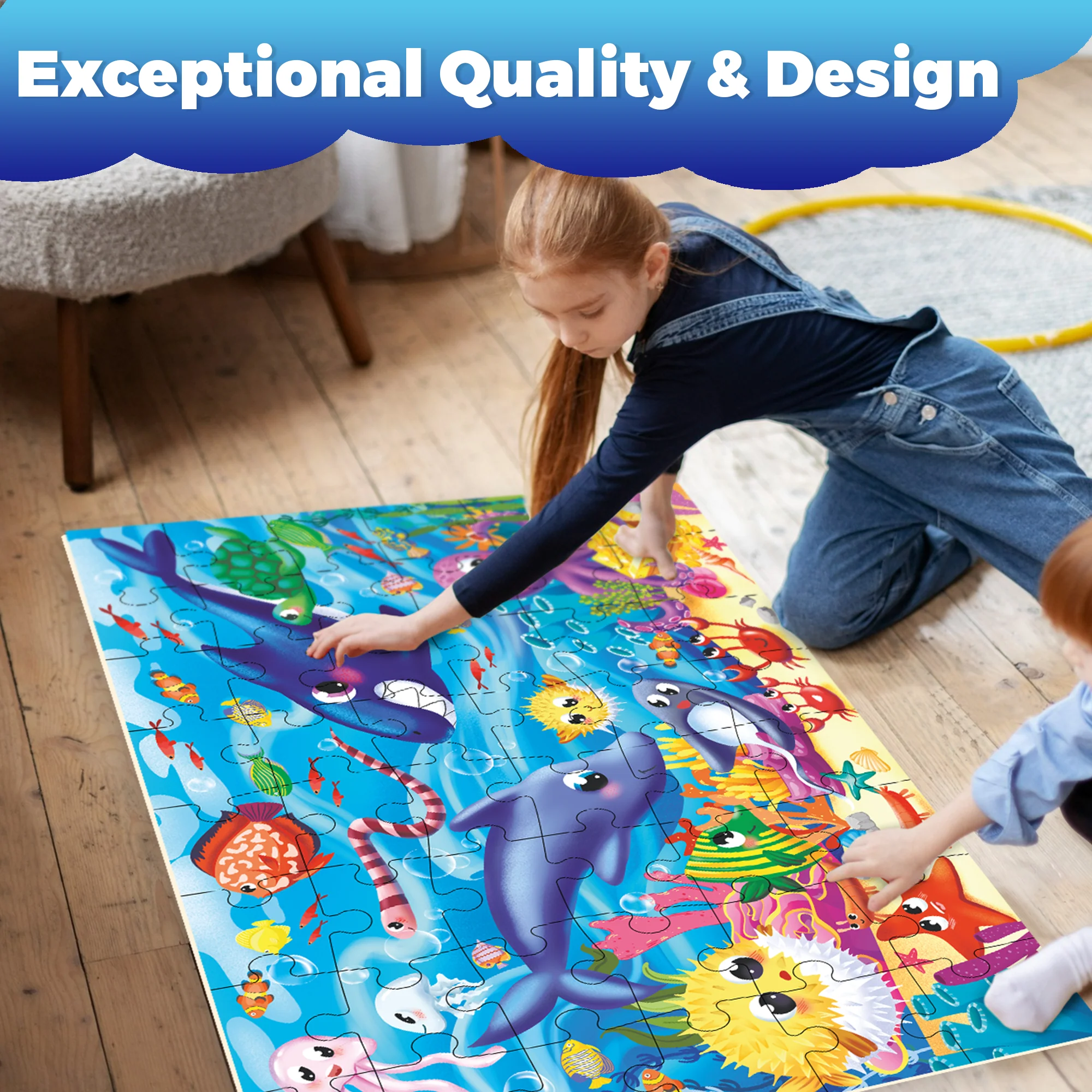 2x3 FT Giant Floor Puzzles for Kids Ages 4-6 | Ocean - Image 4