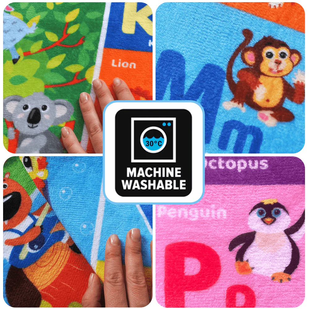 Large Baby Play Mat for Floor | Plush ABC Playmat for Toddlers - Image 6