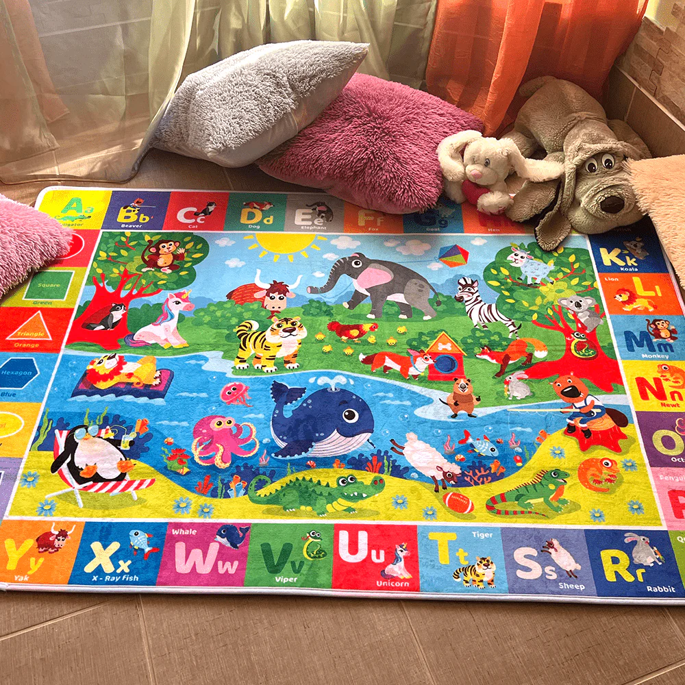 Large Baby Play Mat for Floor | Plush ABC Playmat for Toddlers - Image 7