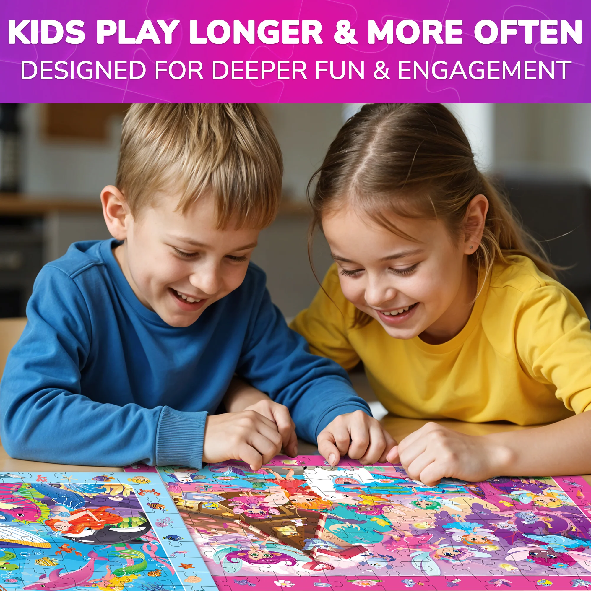 100 Pcs Puzzles for Kids | Unicorns, Amazonians - Image 4