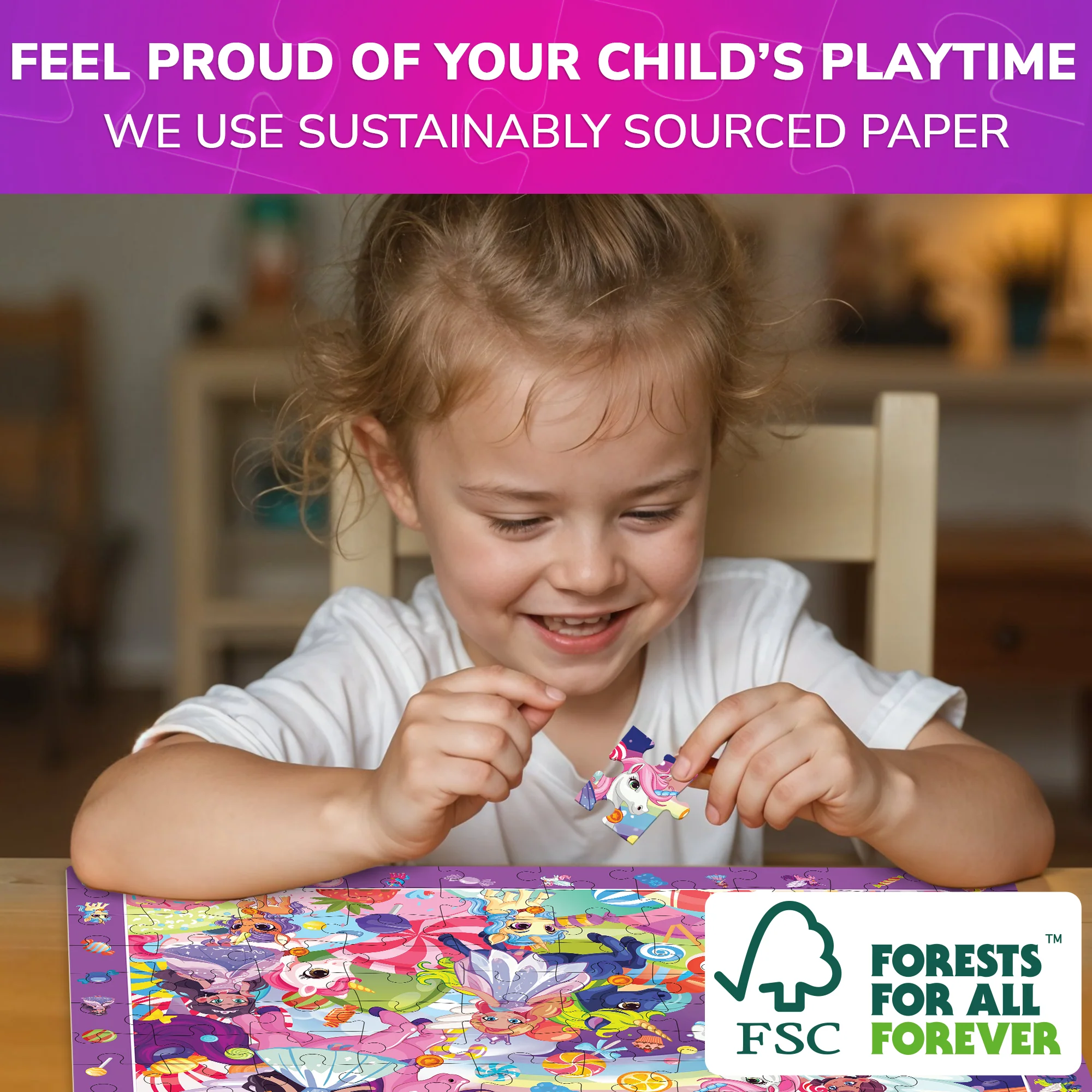 100 Pcs Puzzles for Kids | Unicorns, Amazonians - Image 6