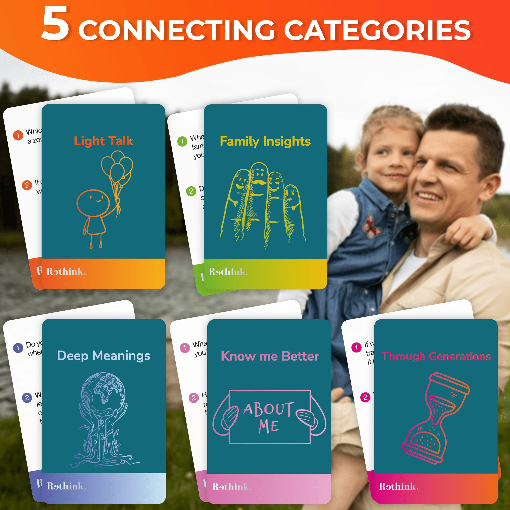 Rethink!: Conversation Starters for Families | 250 Cards - Image 3