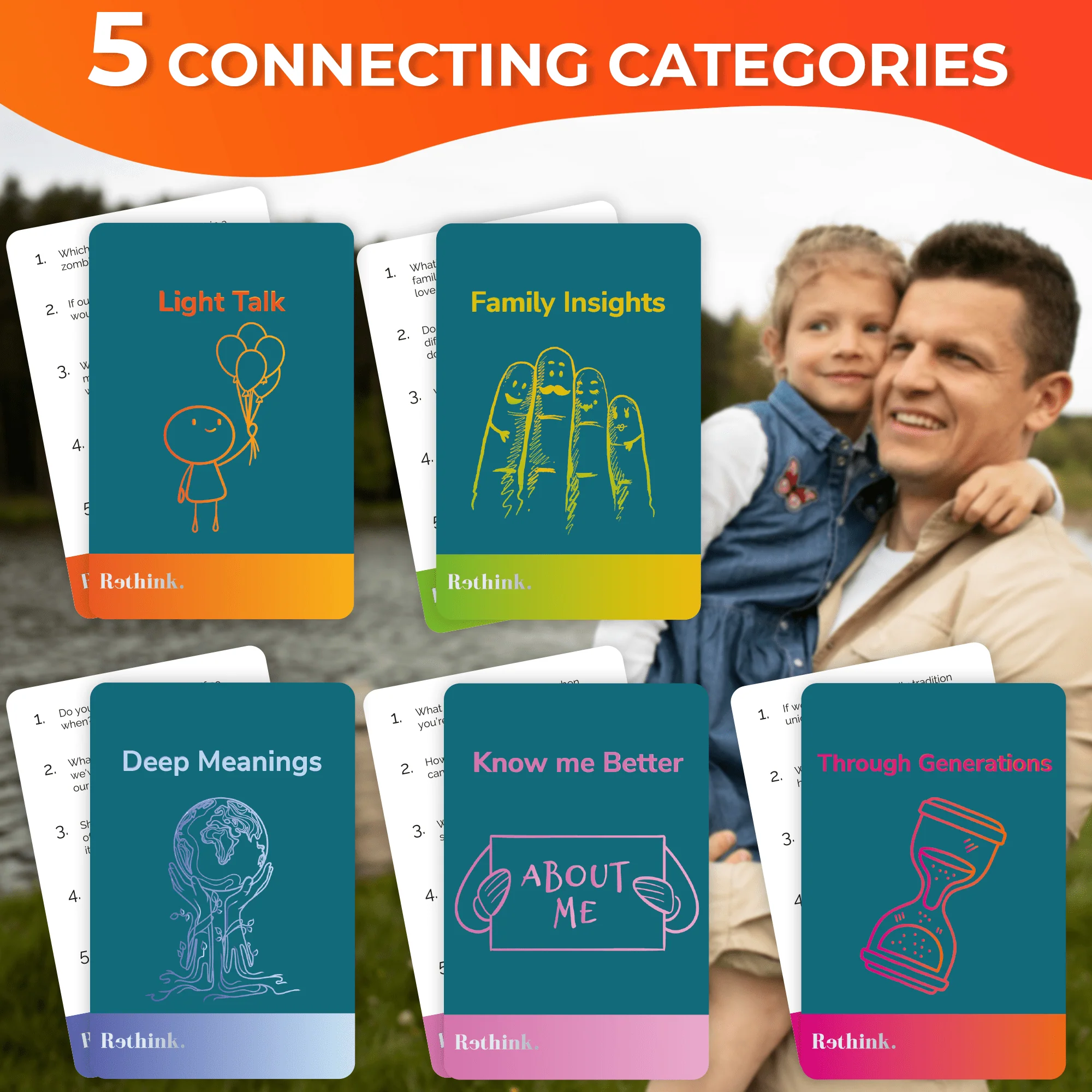 Rethink!: Conversation Starters for Family | 100 Cards - Image 3