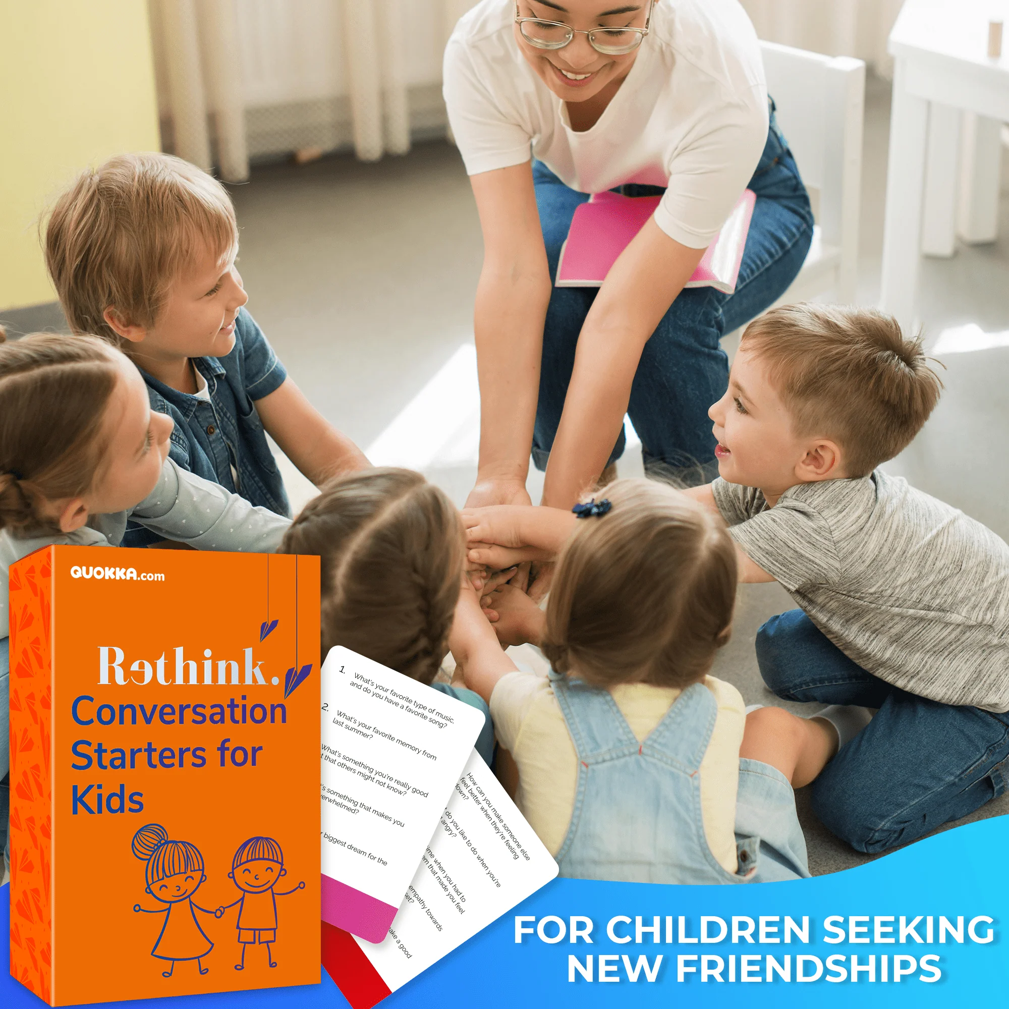 Rethink!: Conversation Starters for Kids | 100 Conversation Cards Family Pack - Image 4