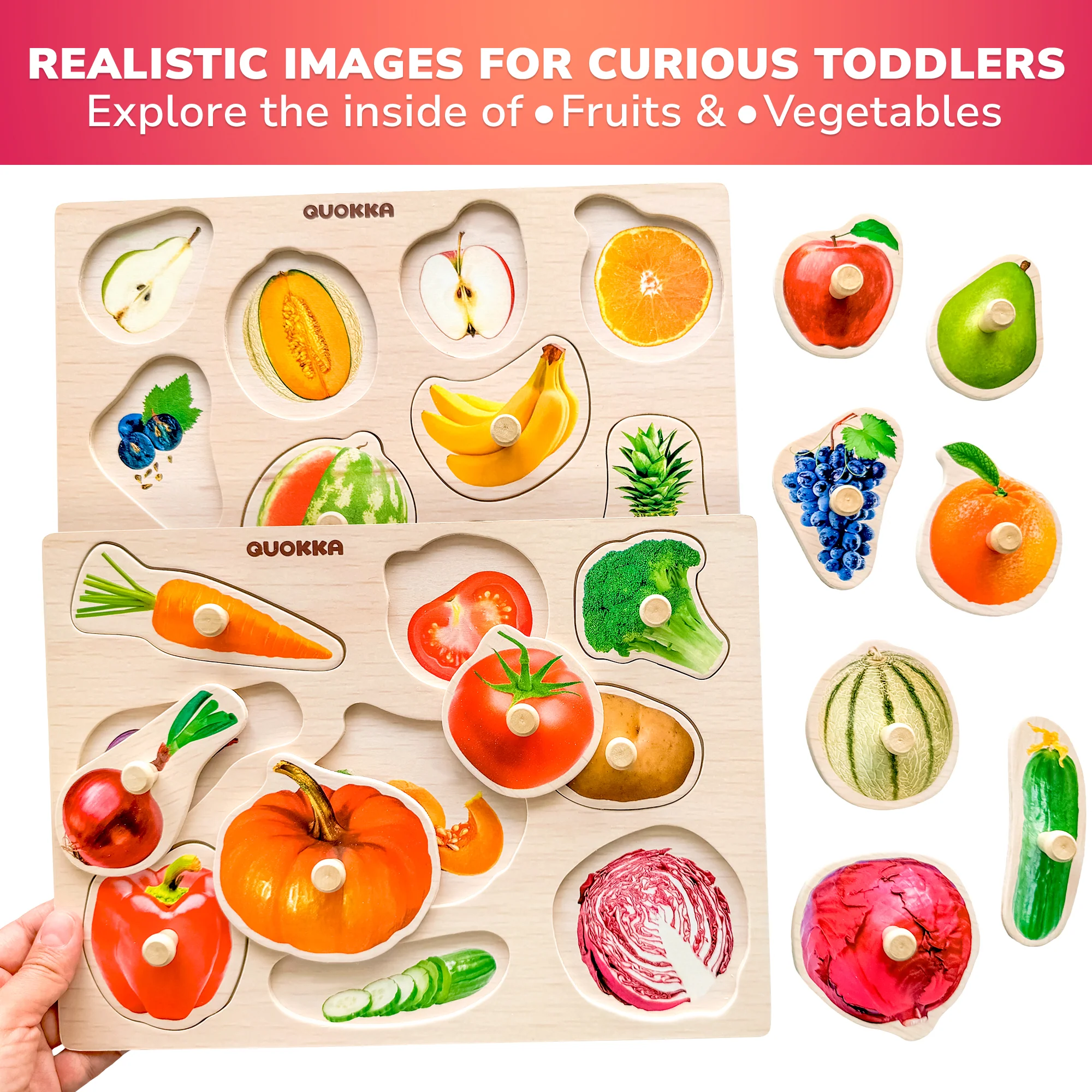 8 Pack Rack Wooden Puzzles for Toddlers| ABC, Numbers & Animals - Image 4
