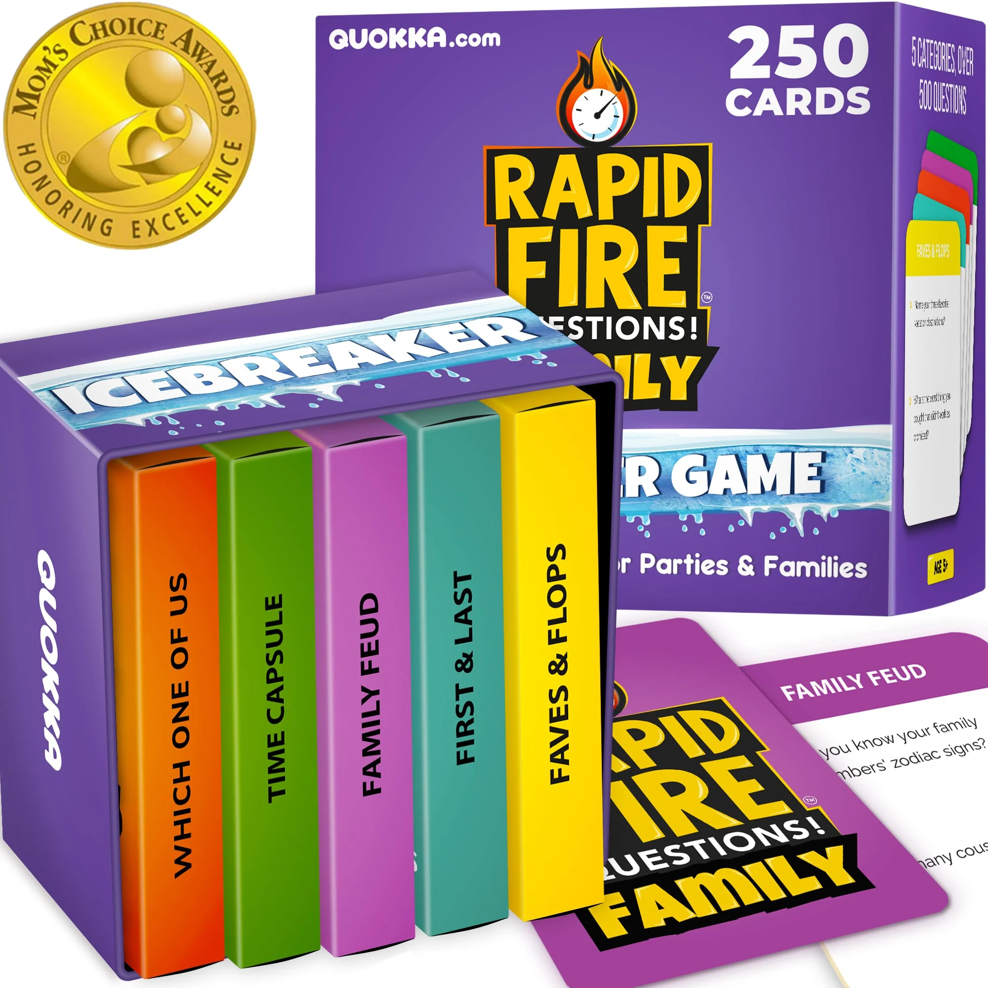 Rapid Fire Family Conversation Cards Game I 250 Cards