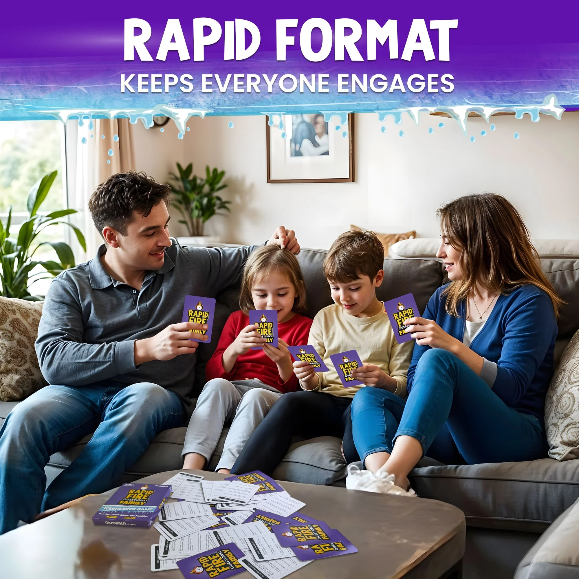 Rapid Fire Family Conversation Cards Game I 95 Cards - Image 3
