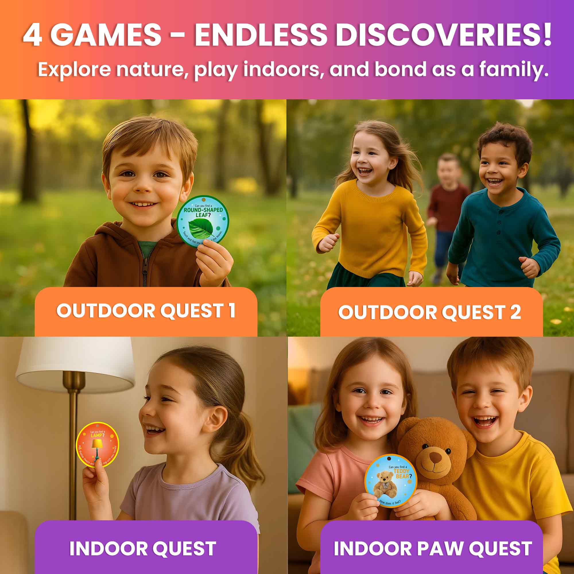 Scavenger Hunt Game for Kids - 200 Activities Outdoor Indoor Cards - Image 3