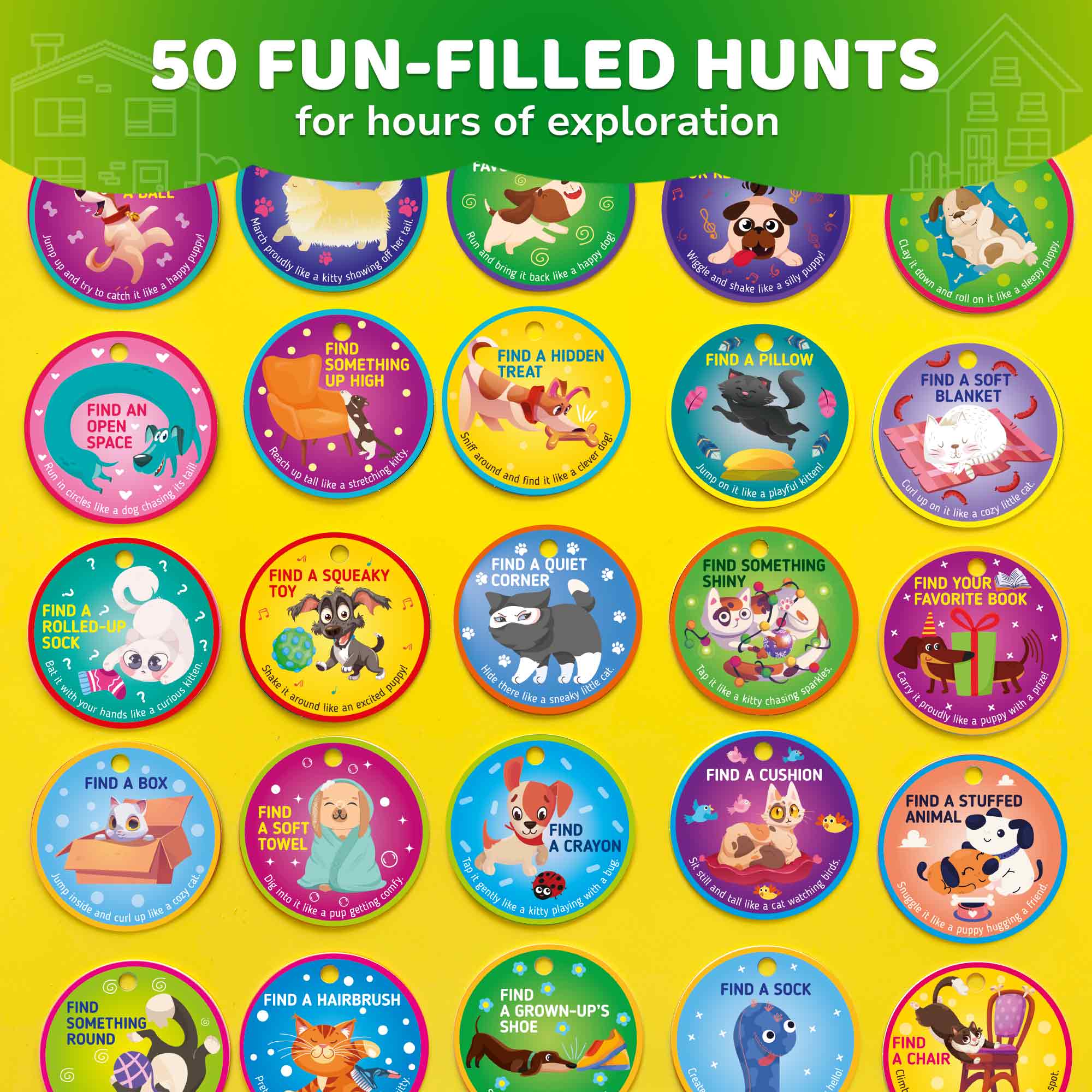 Scavenger Hunt Game for Kids - 50 Activities Cards with Pets - Image 2