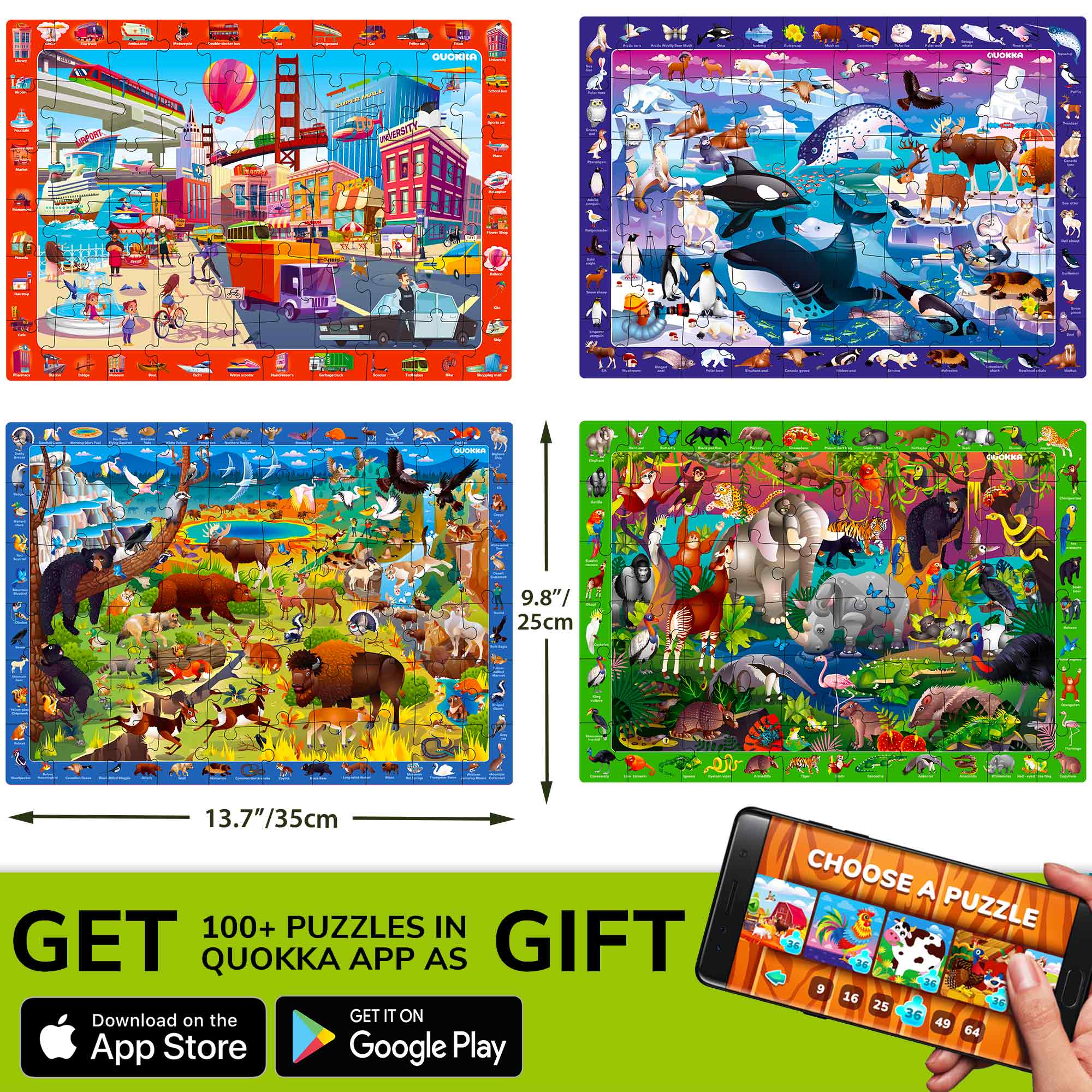 60 Pcs Search & Find Puzzles for Kids | Rainforest, Polar Animals - Image 5