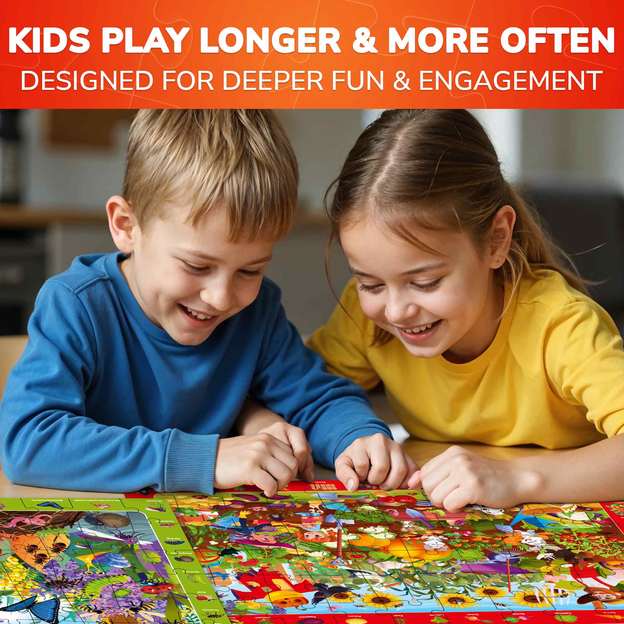 Search & Find Puzzle 4x60 Pcs for Kids | Birds, Camping, Garden - Image 4