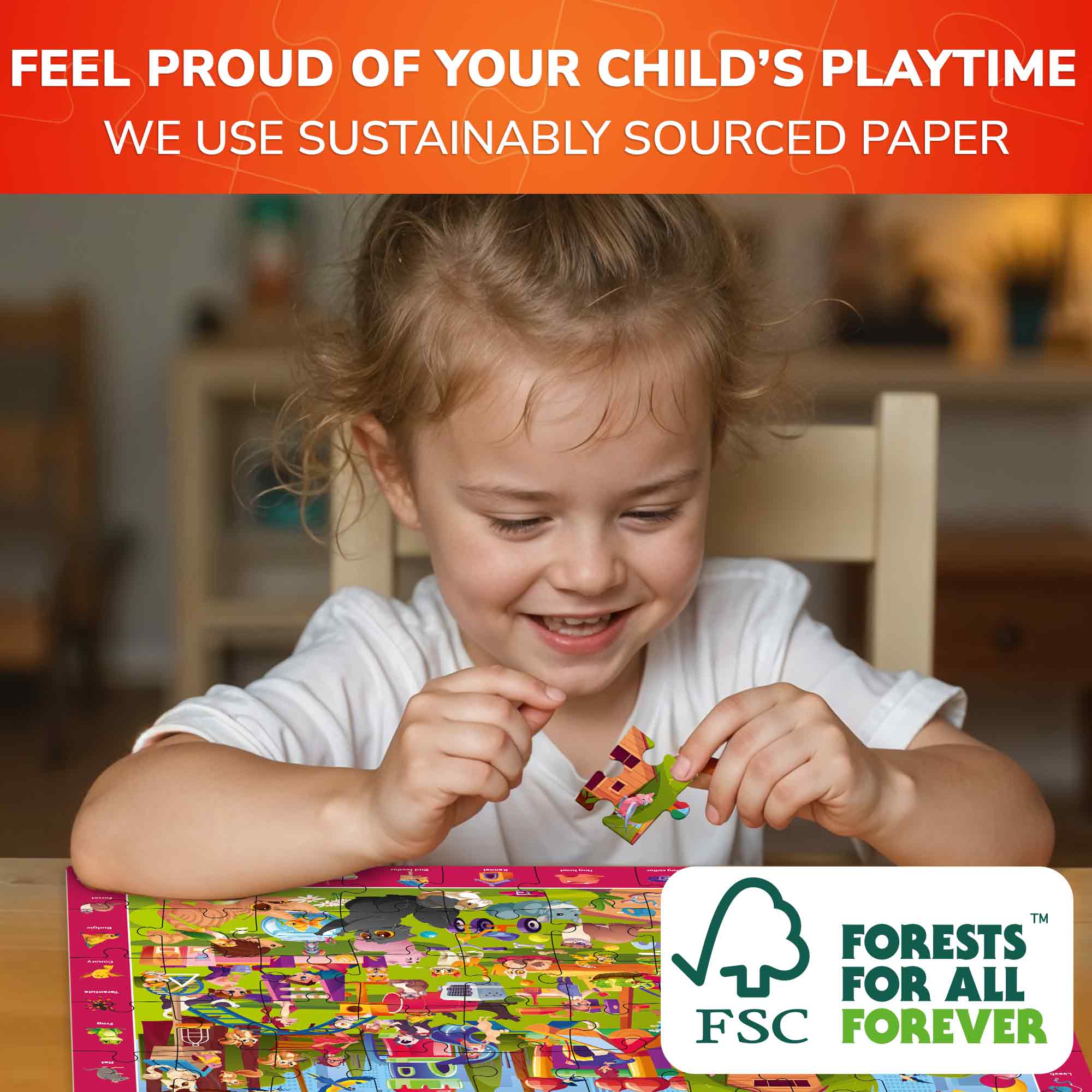 Search & Find Puzzle 4x60 Pcs for Kids | Pets, Mountains Animals - Image 6