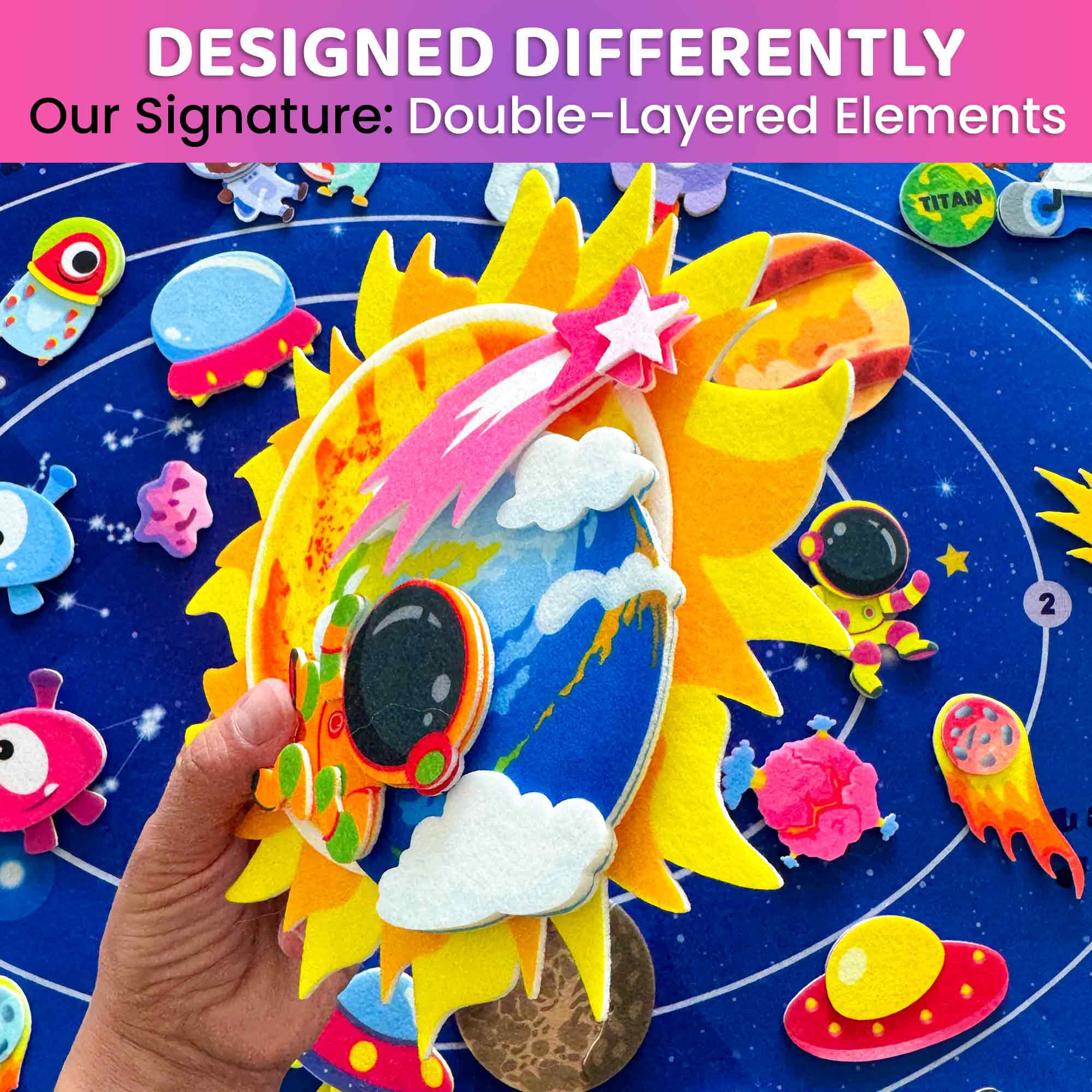 Space Felt Board for Kids | Educational Flannel Toy - Image 5